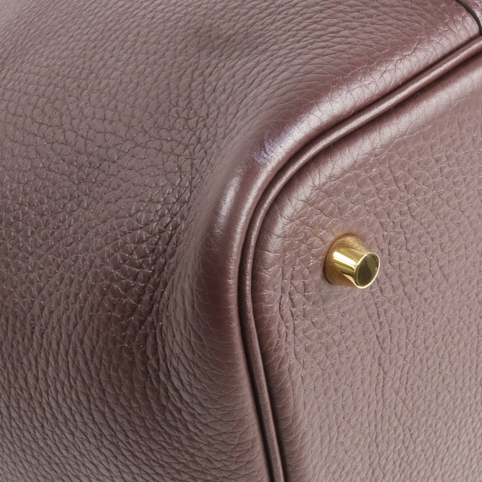 HERMES Clemence皮革Picotin MM金扣手挽袋Rouge Sellier