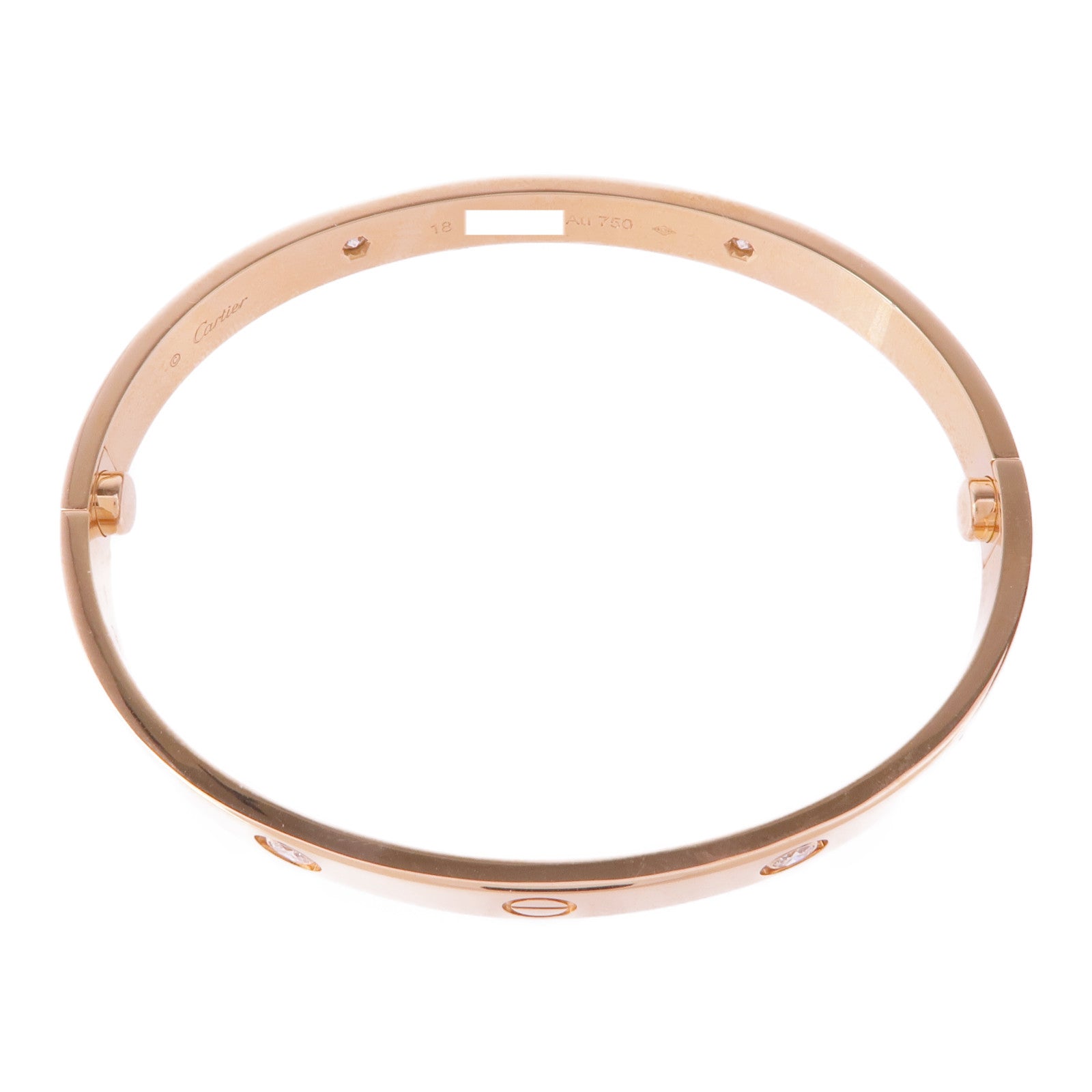 CARTIER 18K玫瑰金Love Bracelet 4 Diamonds鑽石手鐲Cartier#18