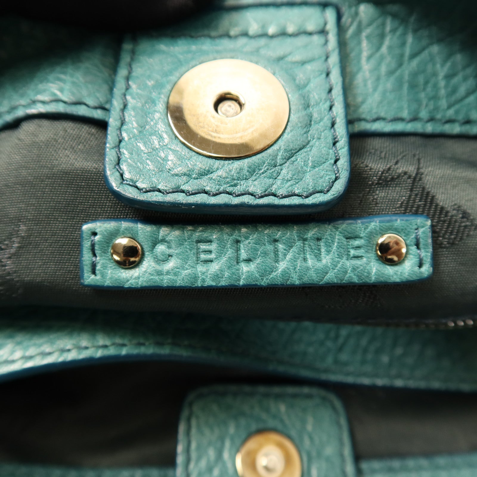 CELINE 牛皮皮革Shoulder Bag銀扣手挽肩背兩用袋