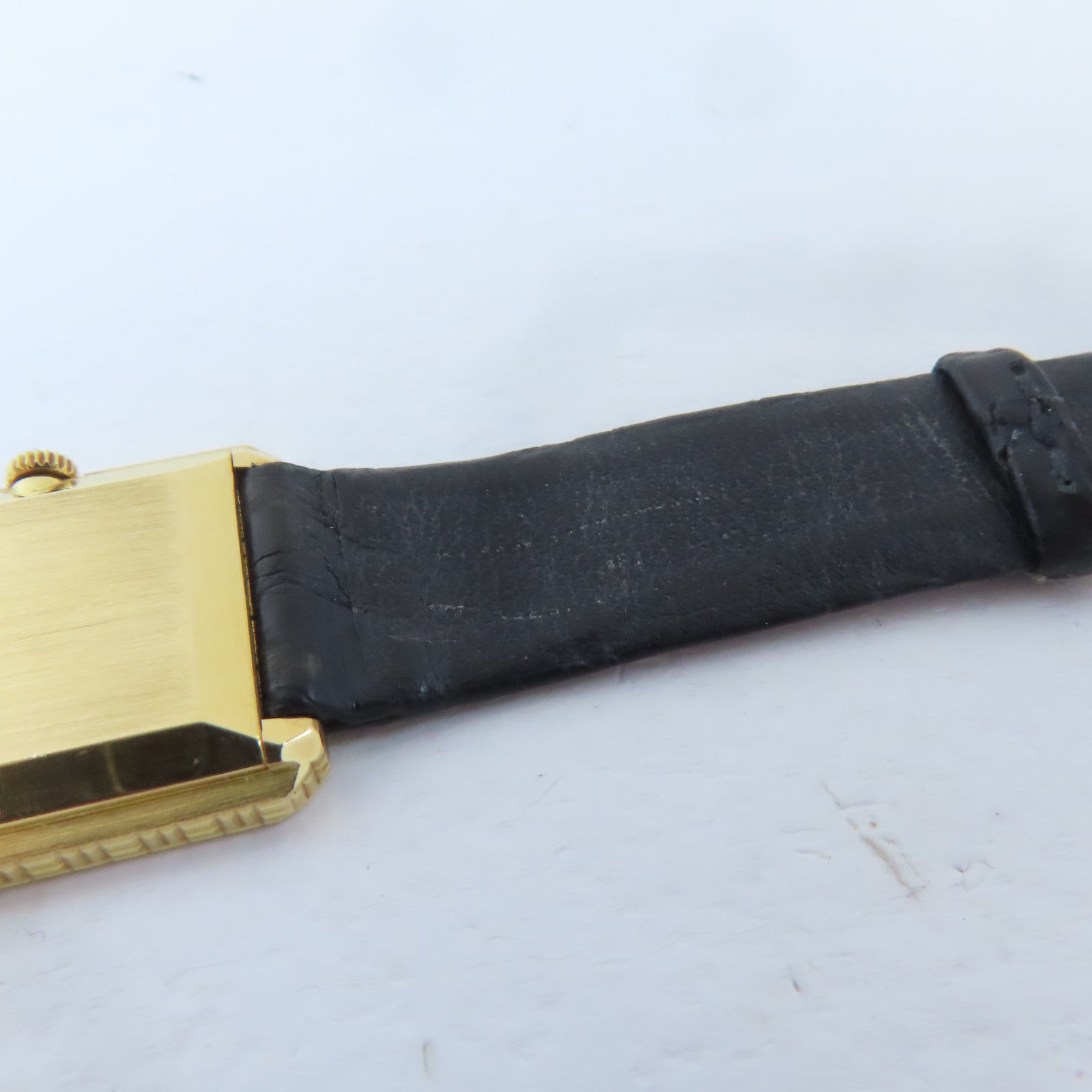 PIAGET Chequered 18K黃金/皮革帶手錶手動機芯金色