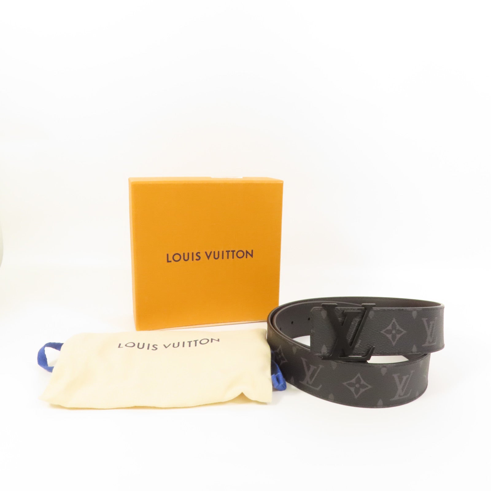 LOUIS VUITTON Monogram Eclipse Initiales皮帶
