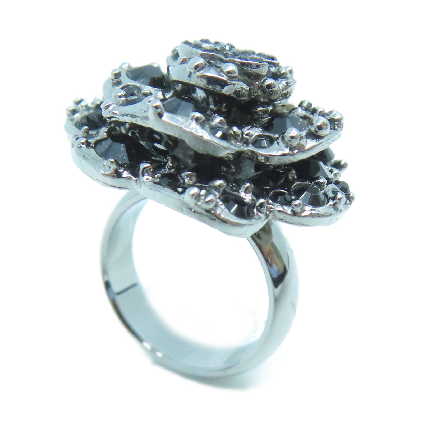 CHANEL 【激減優惠】金屬Ring戒指黑色US#6