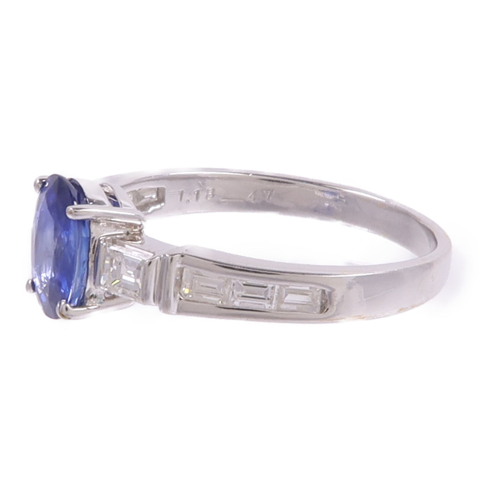 JEWELRY 18K白金Sapphire Diamond Ring藍寶石/鑽石戒指