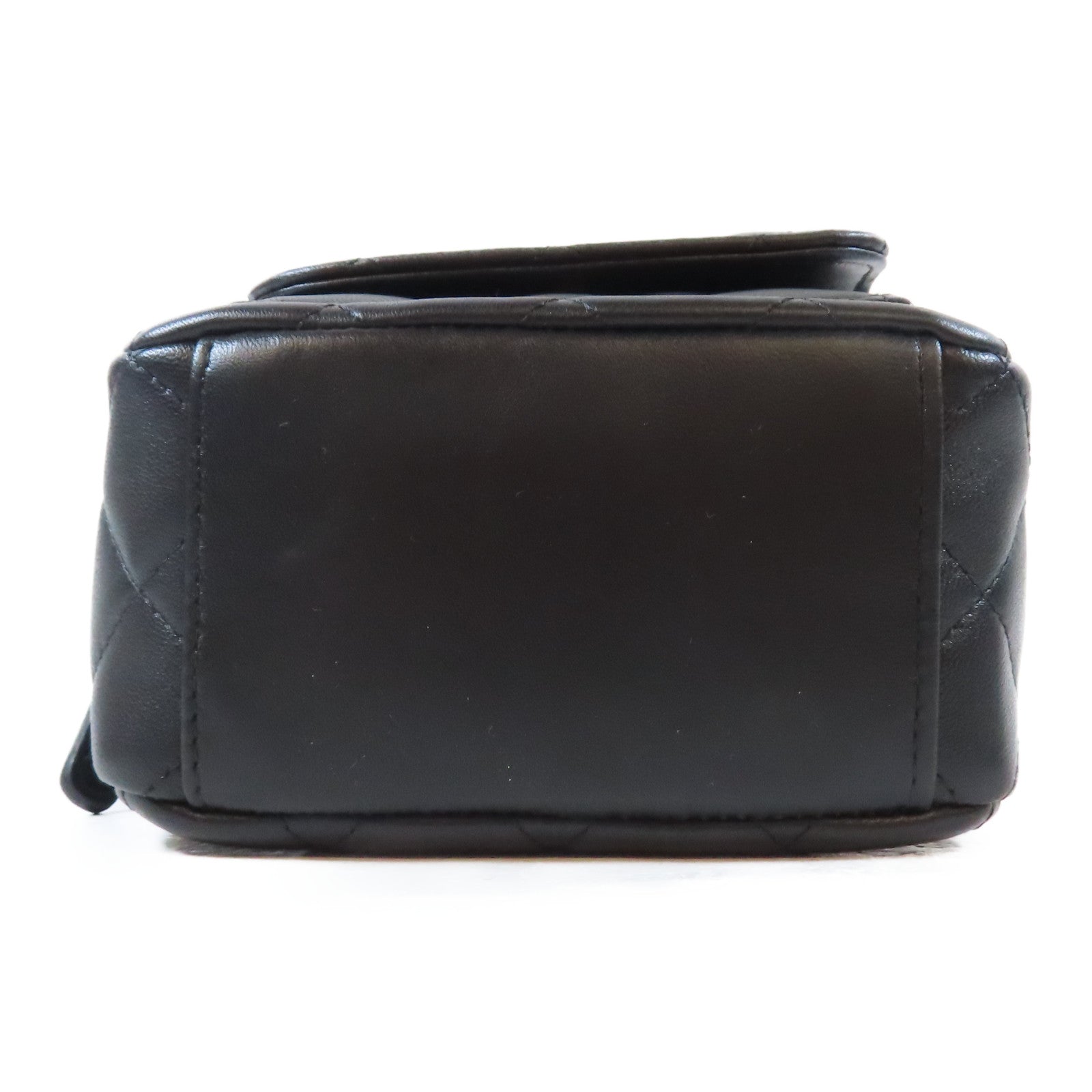 CHANEL 菱格羊皮皮革金扣2 way Backpack雙肩背包黑色