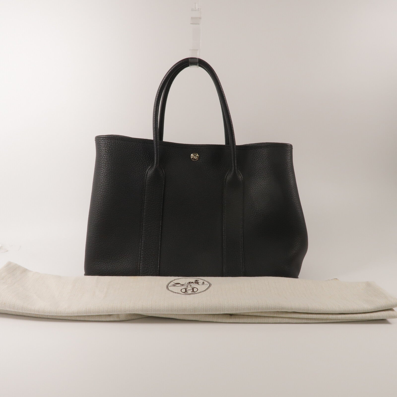 HERMES Negonda皮革GardenParty PM手挽袋Noir
