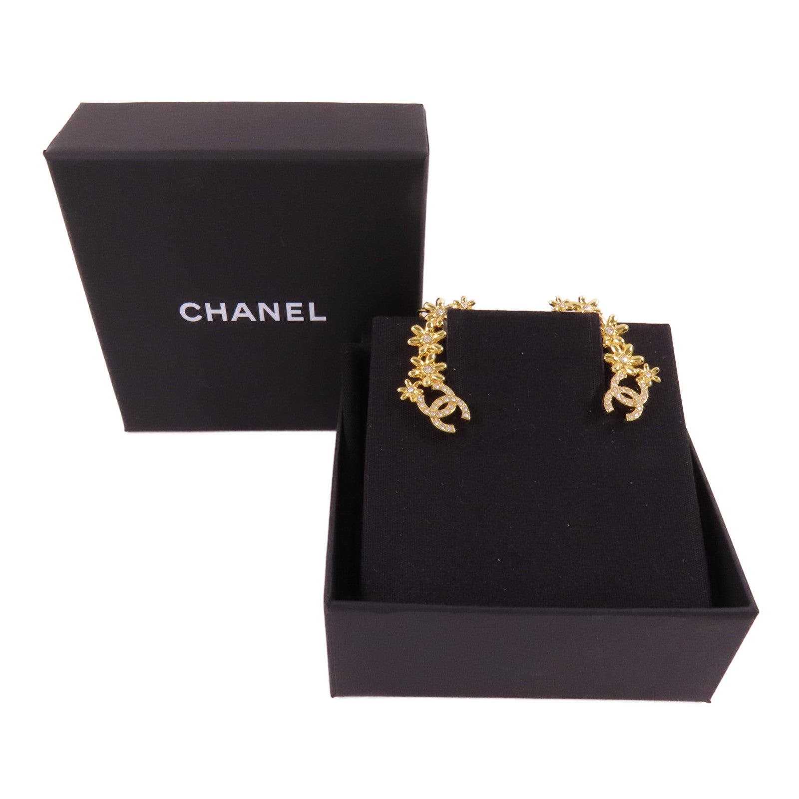 CHANEL CC Earrings Metal Gold