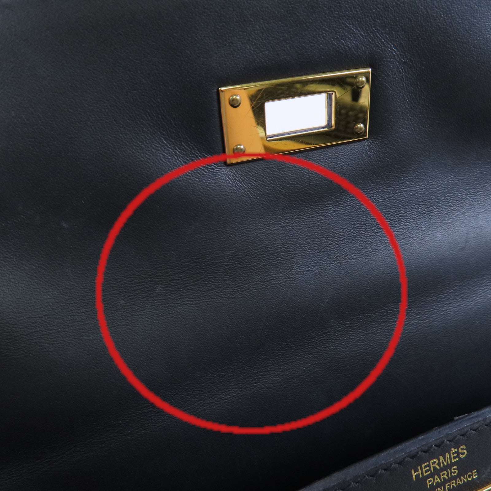 HERMES Sombrero皮革Kelly 28 2Way Hand Bag金扣手挽肩背兩用袋