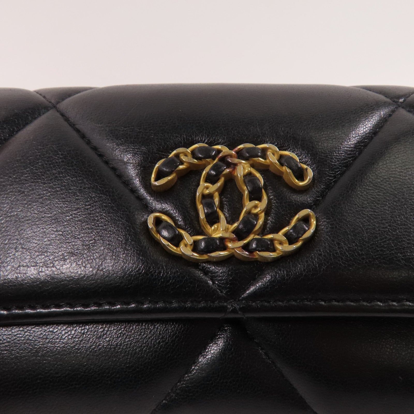 CHANEL 羊皮皮革Long Wallet金扣長錢包