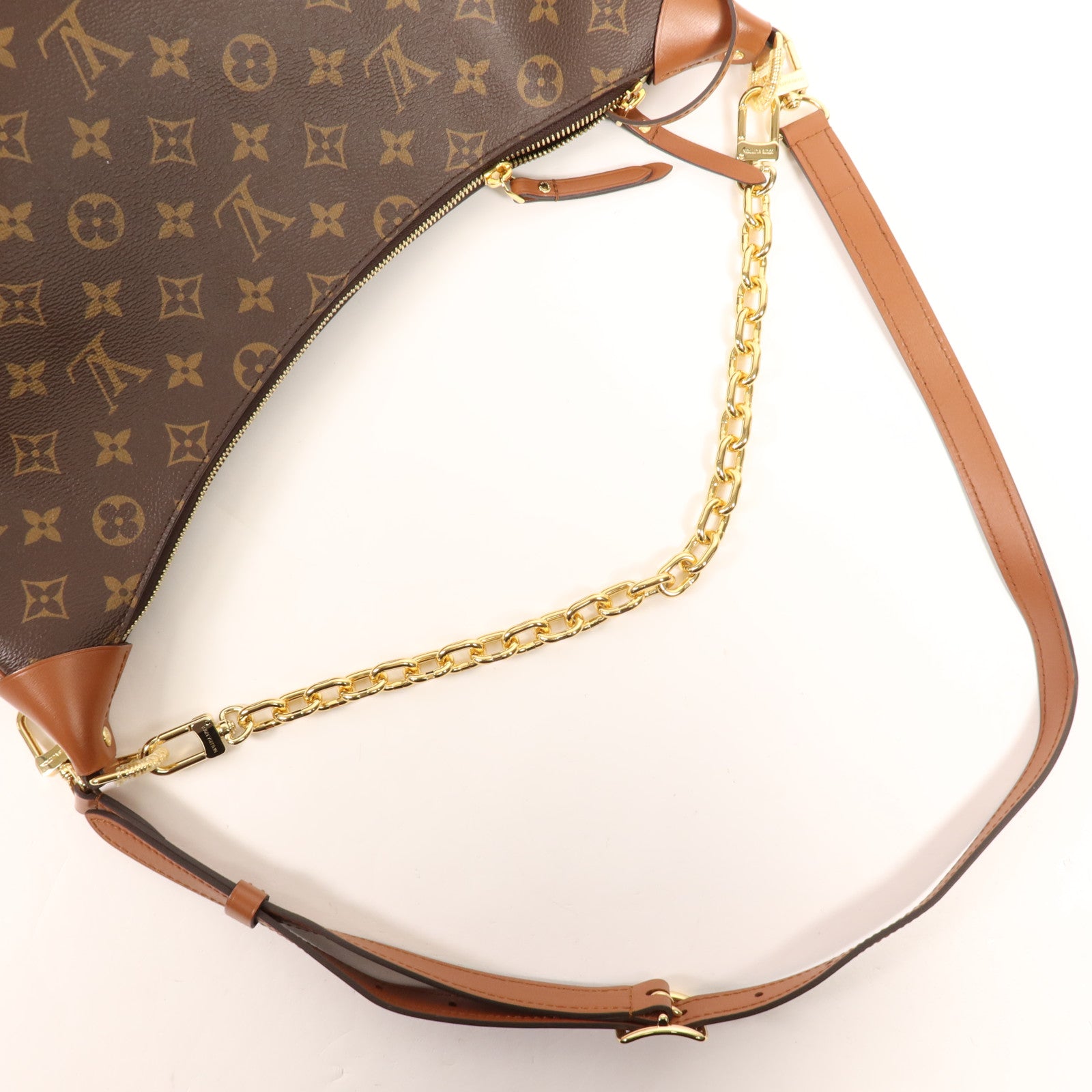 LOUIS VUITTON Monogram Reverse Loop Hobo金扣手挽肩背兩用袋