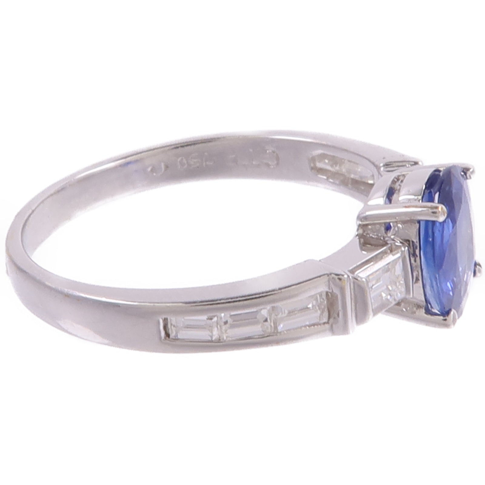 JEWELRY 18K白金Sapphire Diamond Ring藍寶石/鑽石戒指