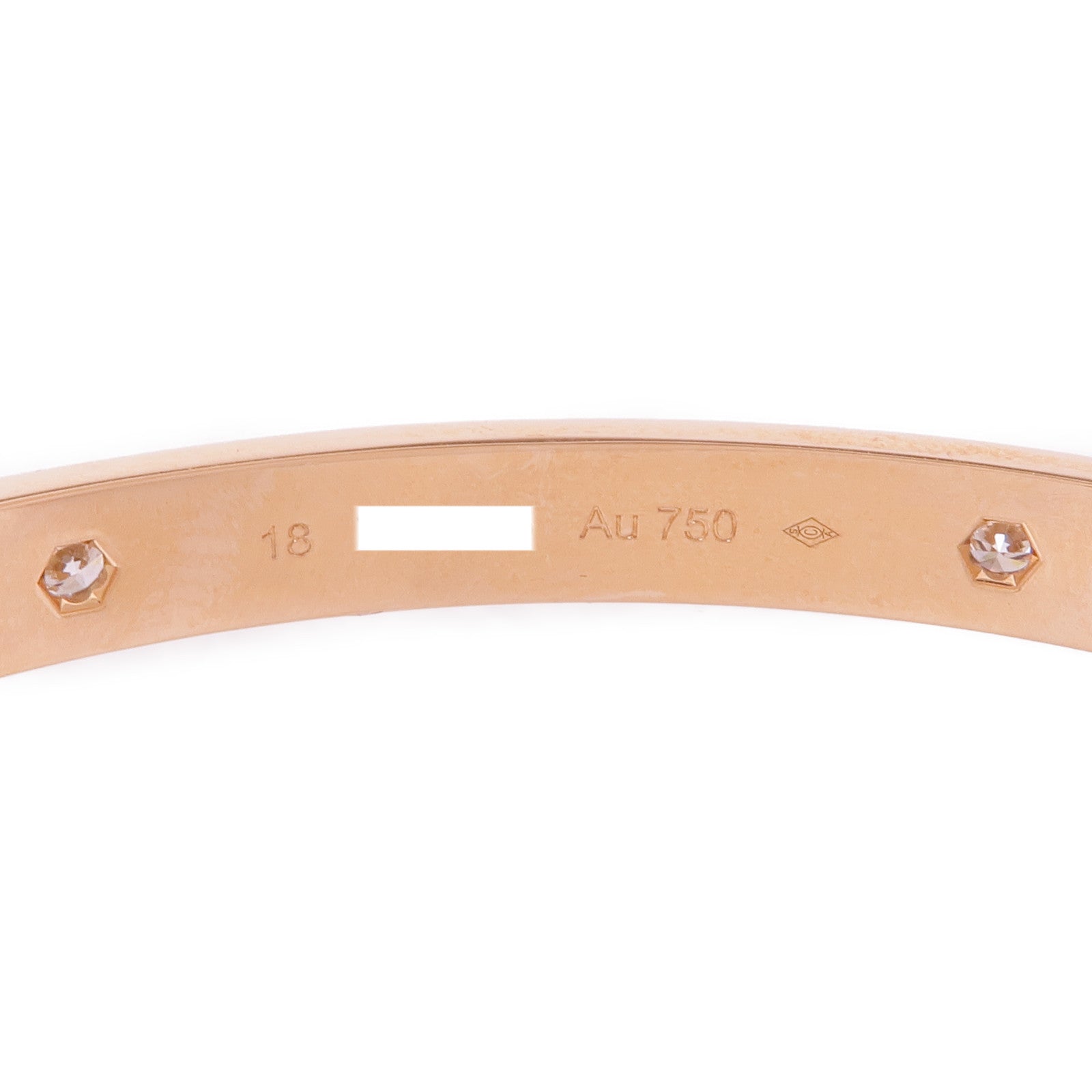 CARTIER 18K玫瑰金Love Bracelet 4 Diamonds鑽石手鐲Cartier#18