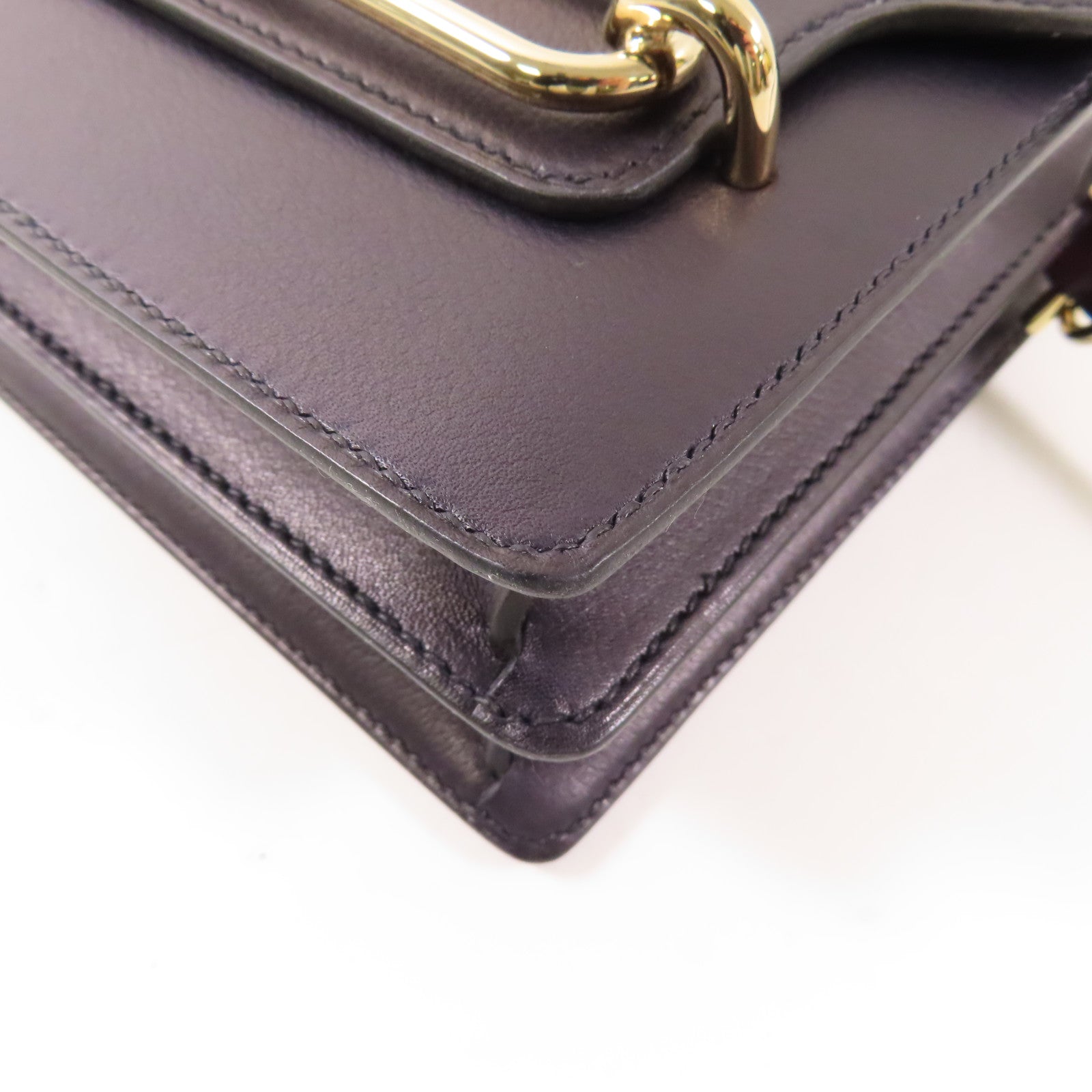 HERMES (PRICE DOWN) GHW Mini Roulis 2 Way Shoulder Bag Evercolor Leather 76 Bleu Indigo