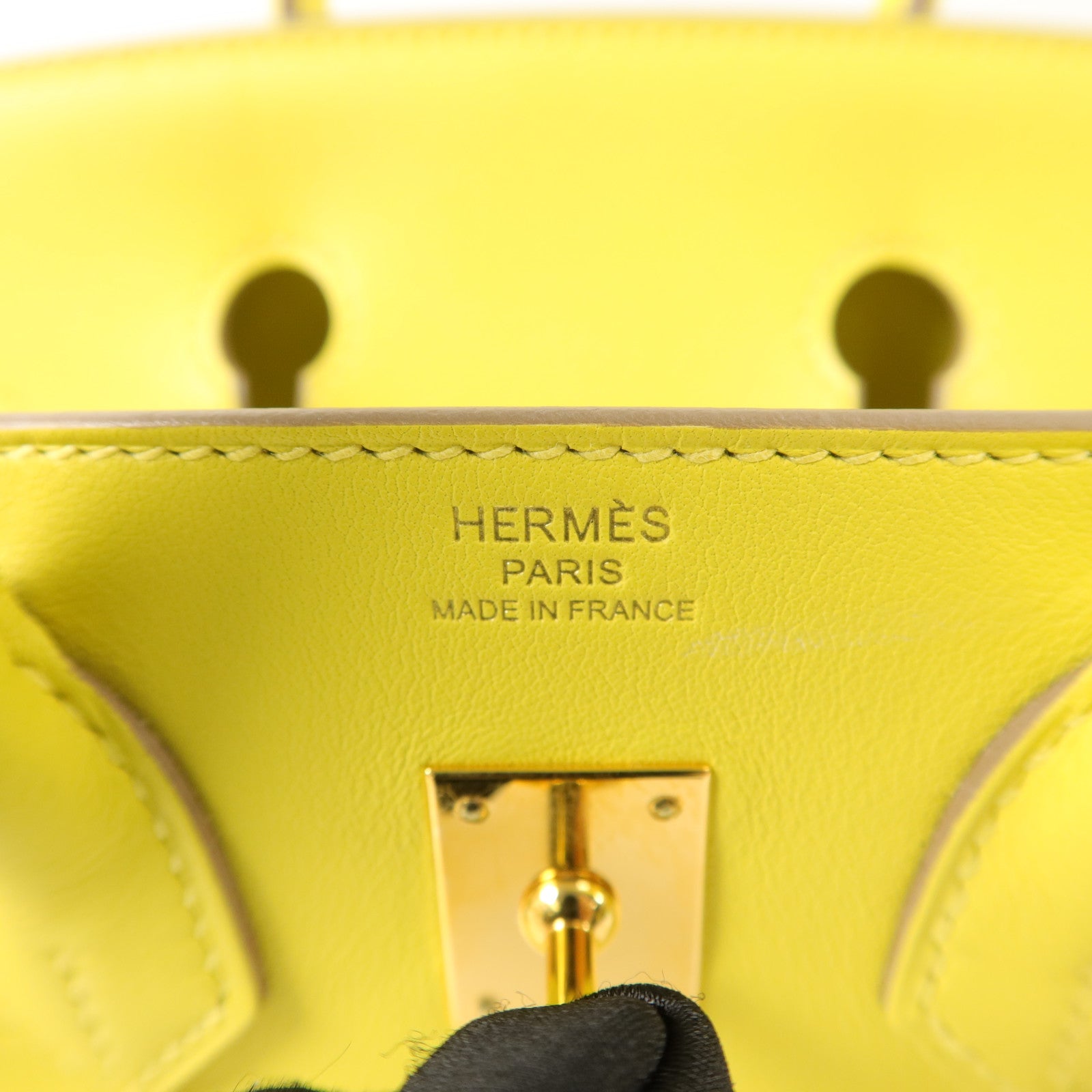 HERMES Swift皮革Birkin 25手挽袋Lime