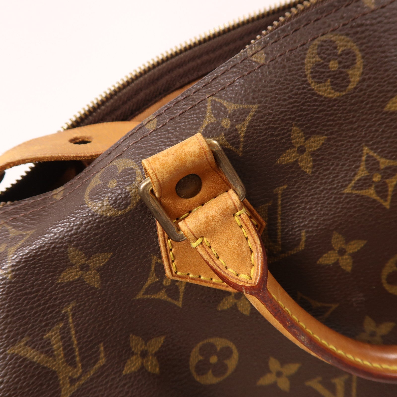 LOUIS VUITTON Monogram Speedy 30金扣手挽袋棕色