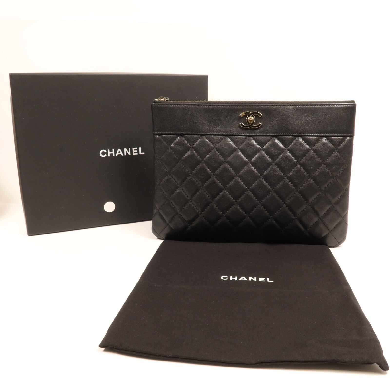 CHANEL 牛皮皮革Seasonal Clutch金扣手拿包