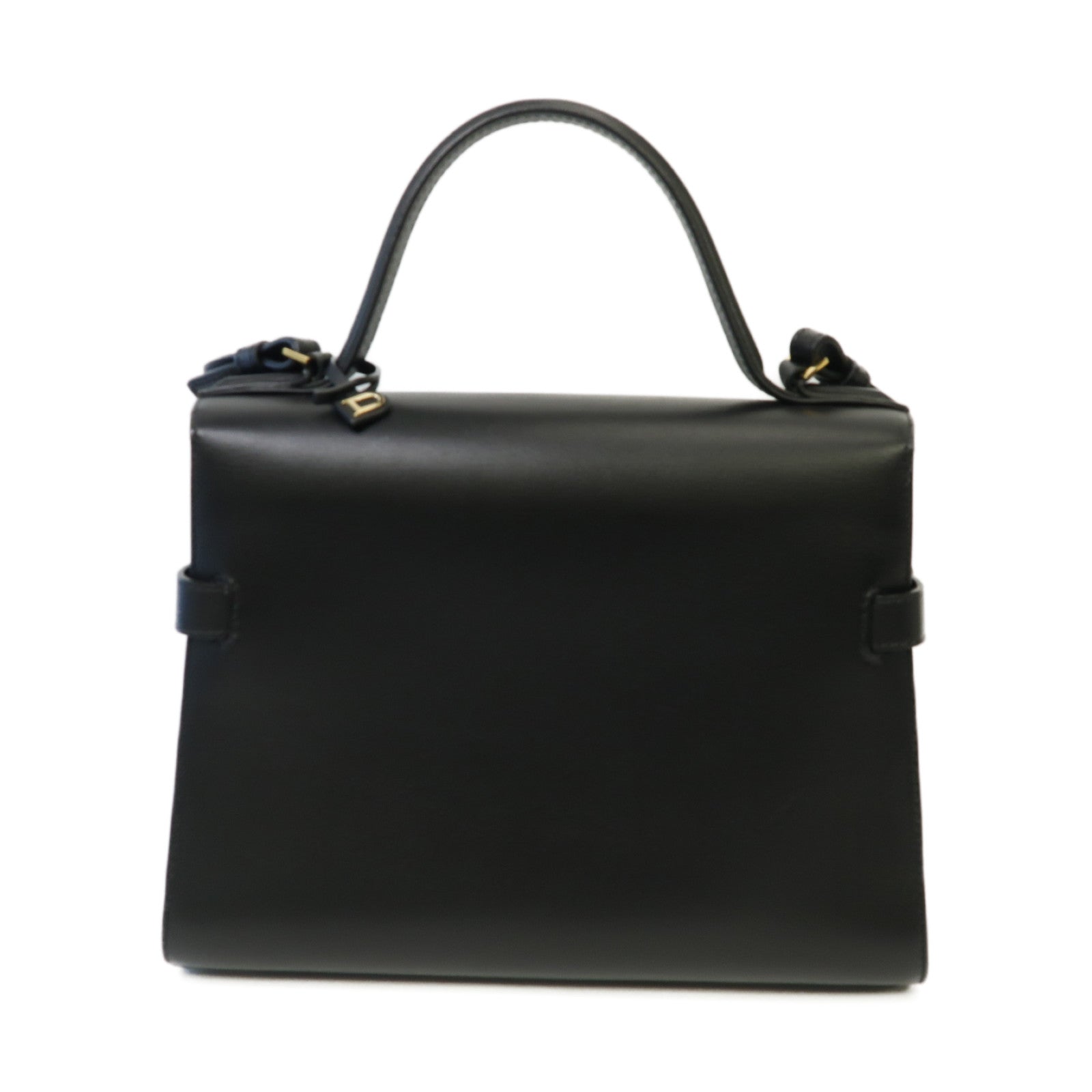 SELECTION 牛皮皮革Delvaux Tempete MM金扣手挽肩背兩用袋黑色