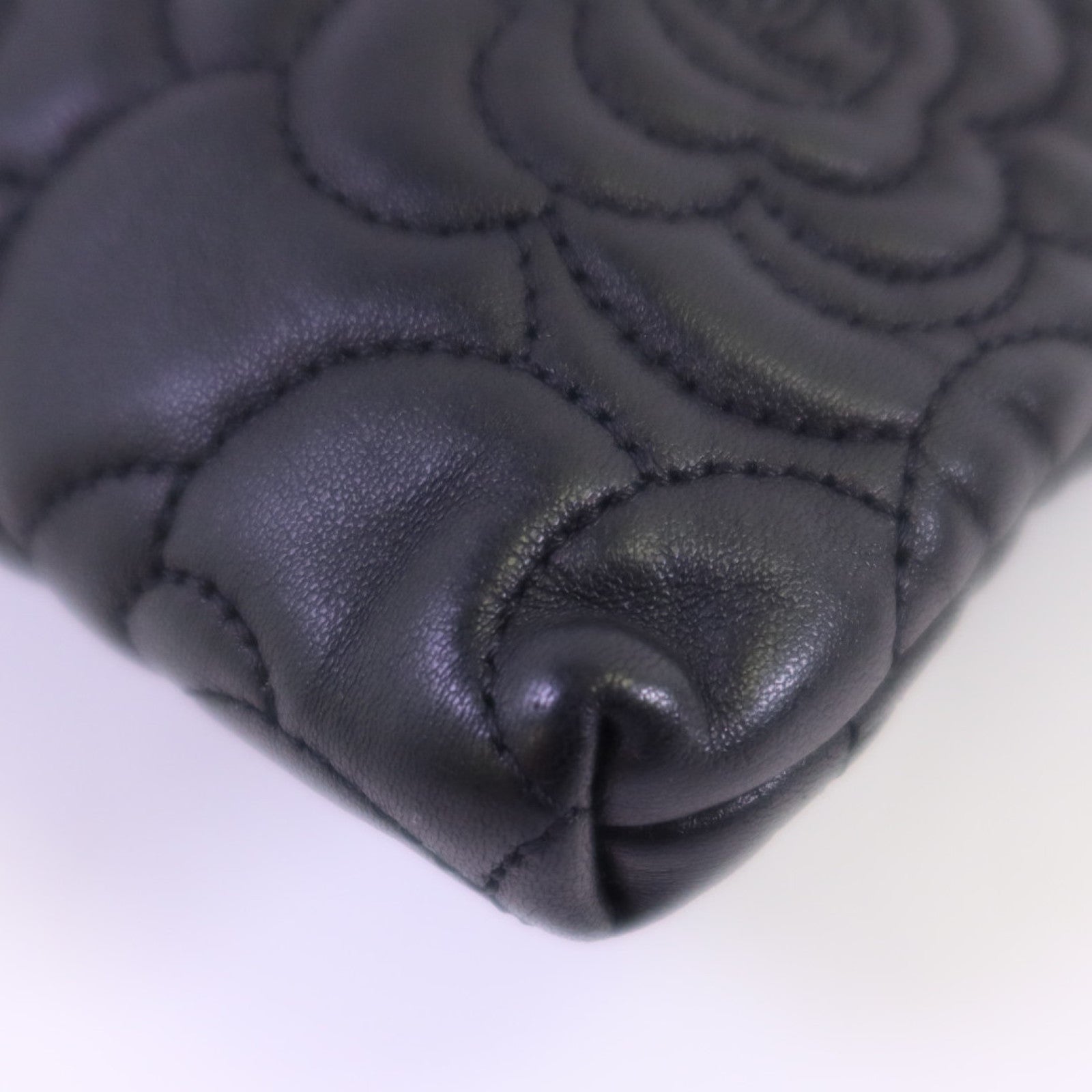 CHANEL 羊皮皮革Chain Shoulder銀扣鏈帶肩背袋