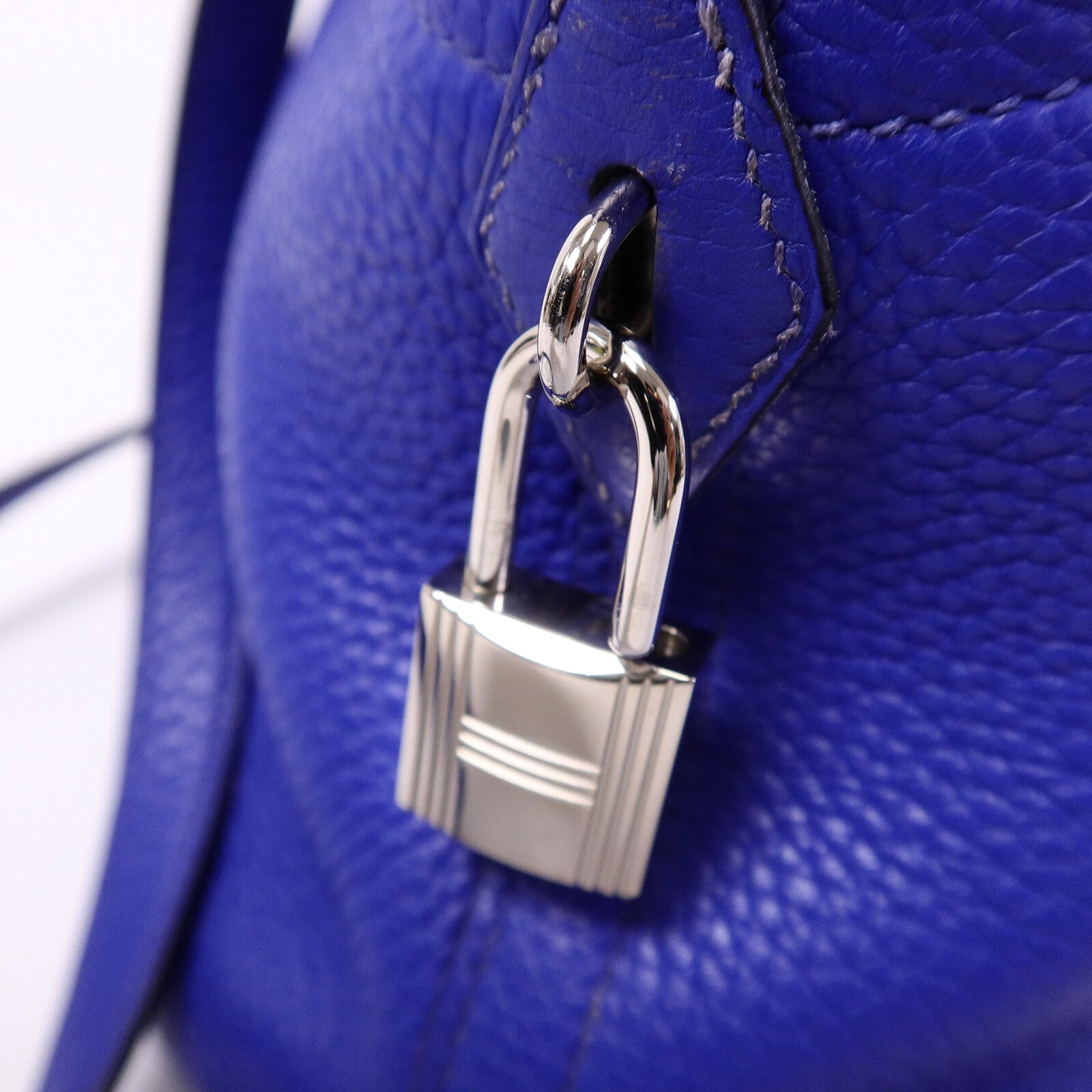 HERMES Togo皮革Bolide 31手挽肩背兩用袋Bleu Electrique