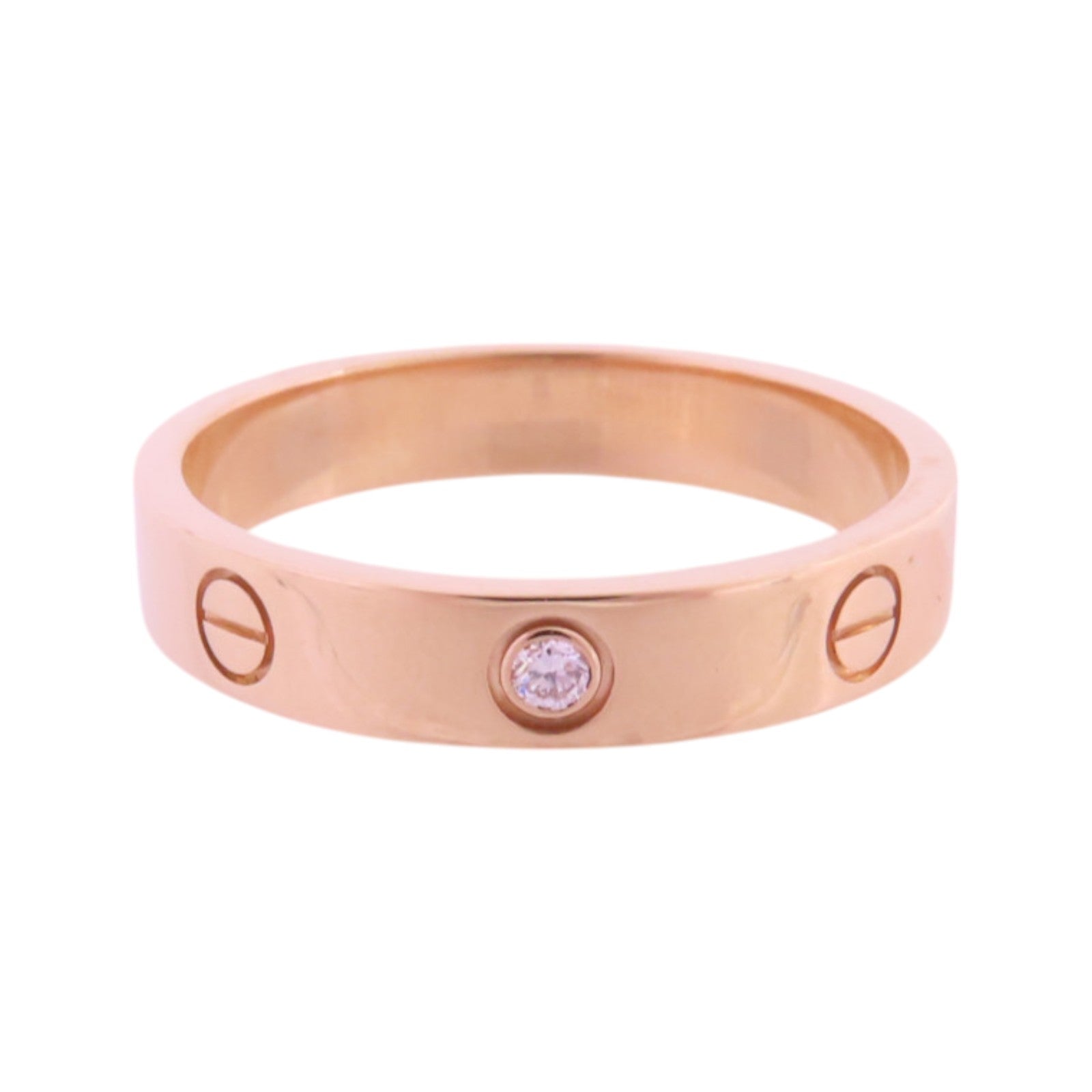 CARTIER 18K玫瑰金Diamond Love Ring鑽石戒指#58/US#8.25