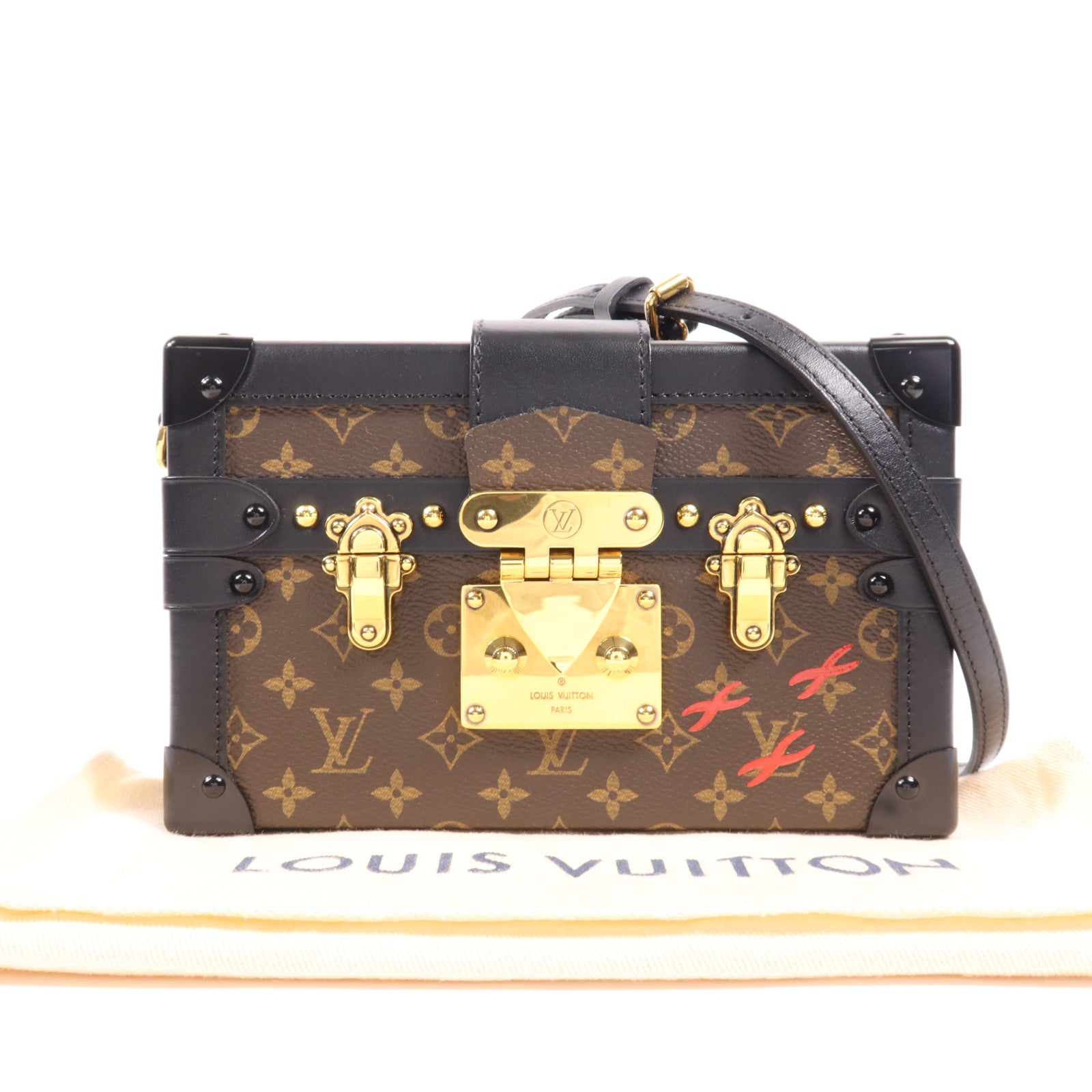 LOUIS VUITTON Monogram Petite Malle金扣肩背袋