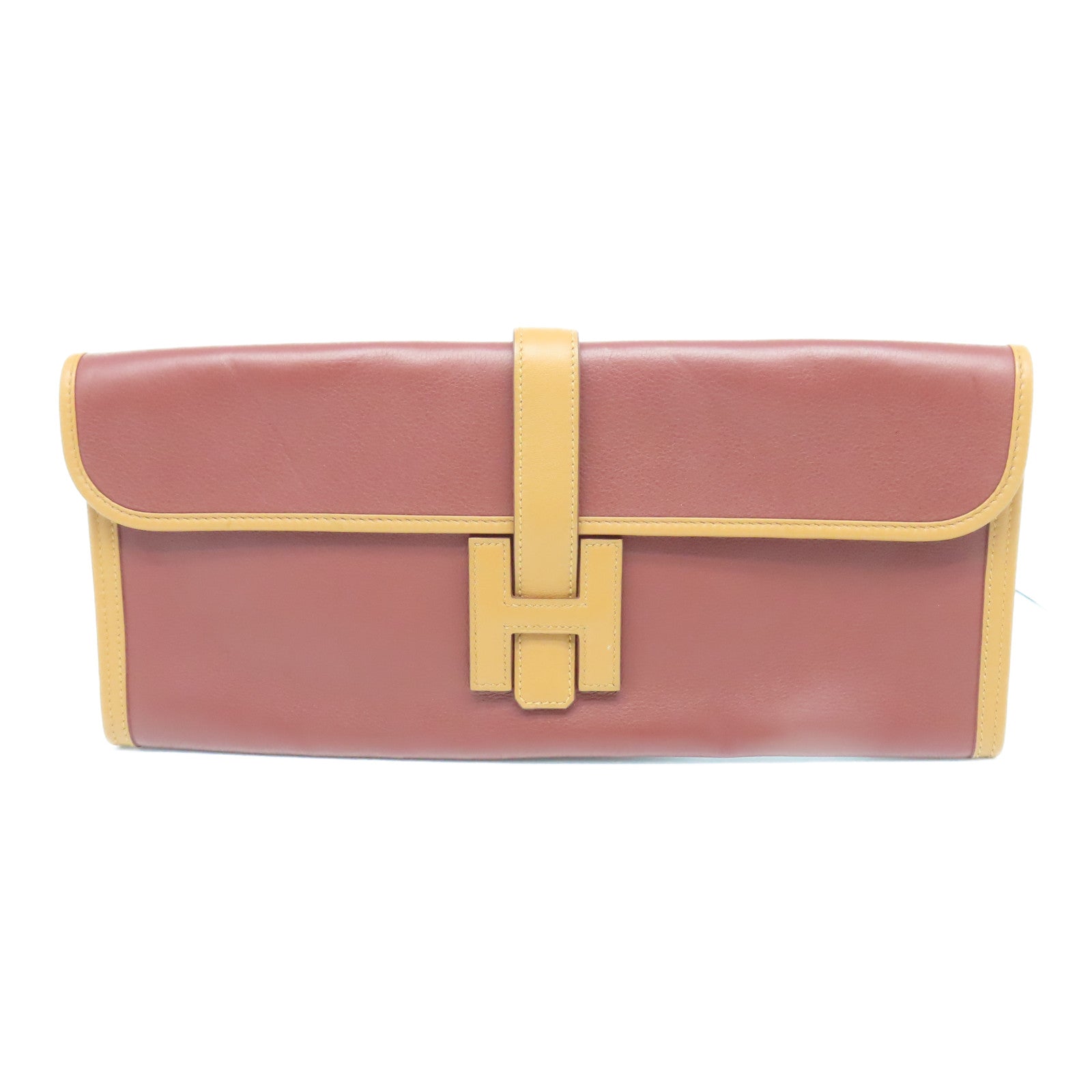 HERMES Swift Leather Jije Elan 35 Silver Buckle Handbag Turquoise