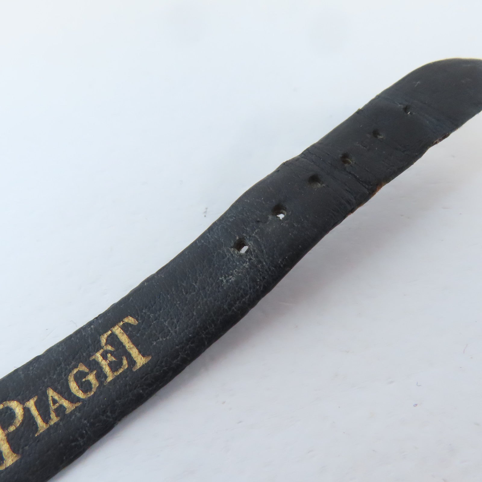 PIAGET Chequered 18K黃金/皮革帶手錶手動機芯金色