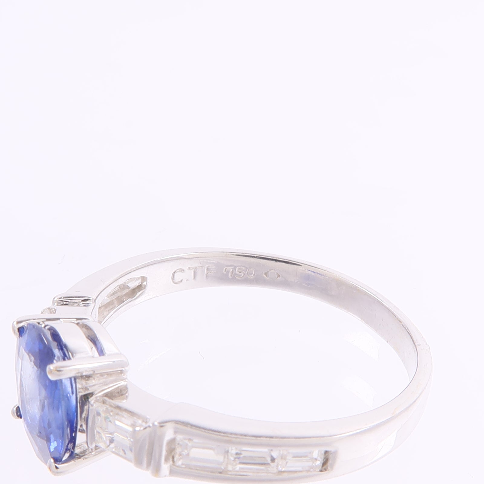 JEWELRY 18K白金Sapphire Diamond Ring藍寶石/鑽石戒指