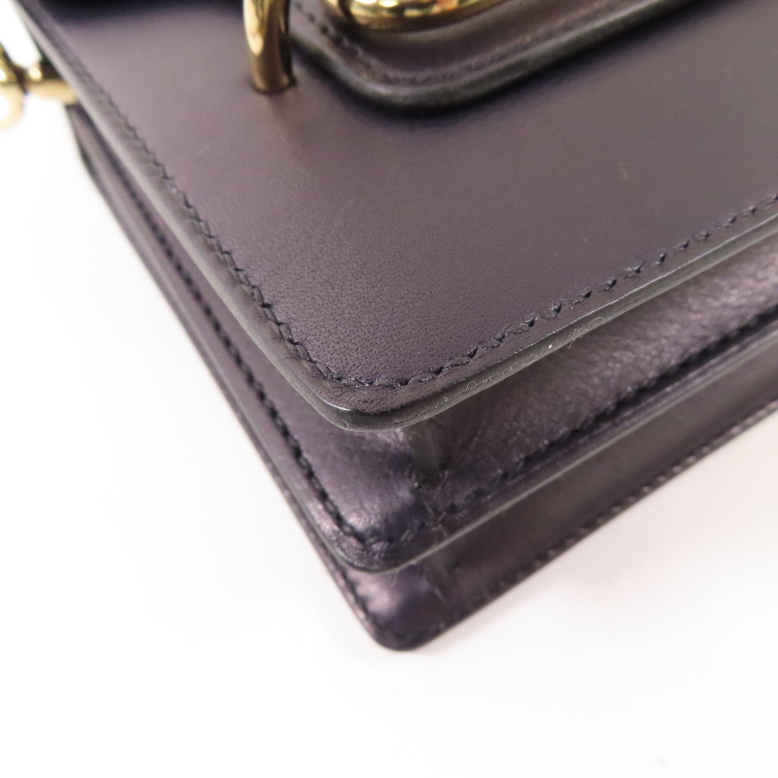 HERMES (PRICE DOWN) GHW Mini Roulis 2 Way Shoulder Bag Evercolor Leather 76 Bleu Indigo