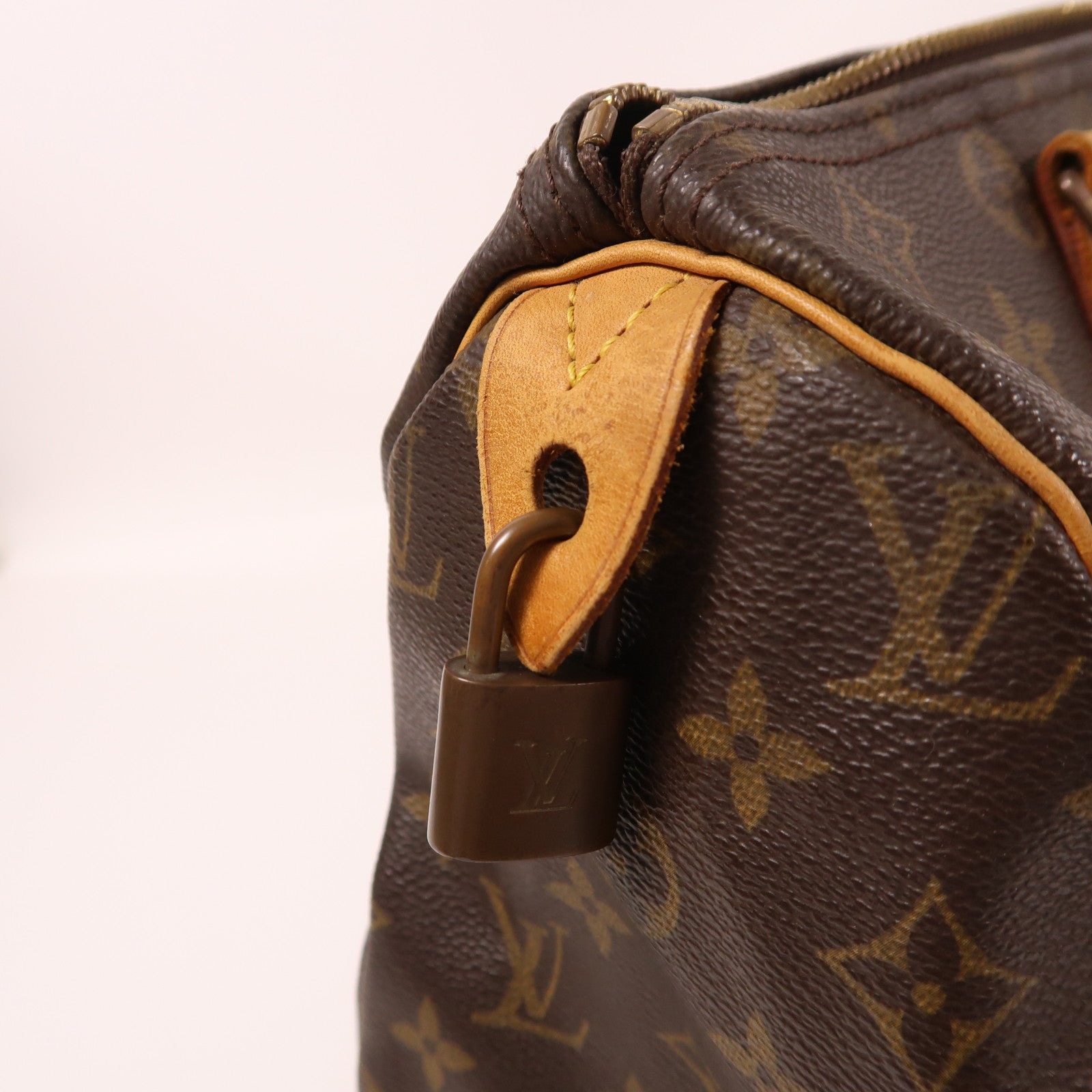LOUIS VUITTON Monogram Speedy 30金扣手挽袋棕色