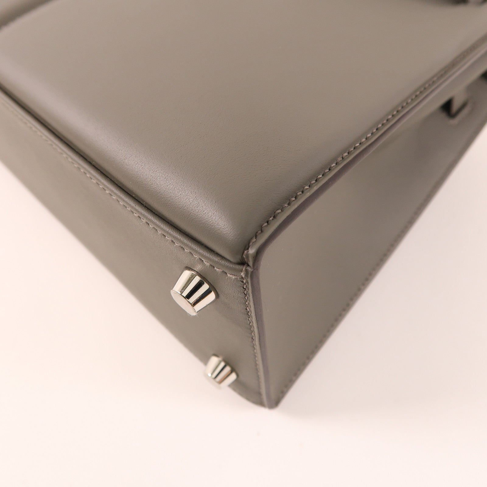 HERMES Swift皮革Kelly 25銀扣手挽肩背兩用袋Gris Meyer