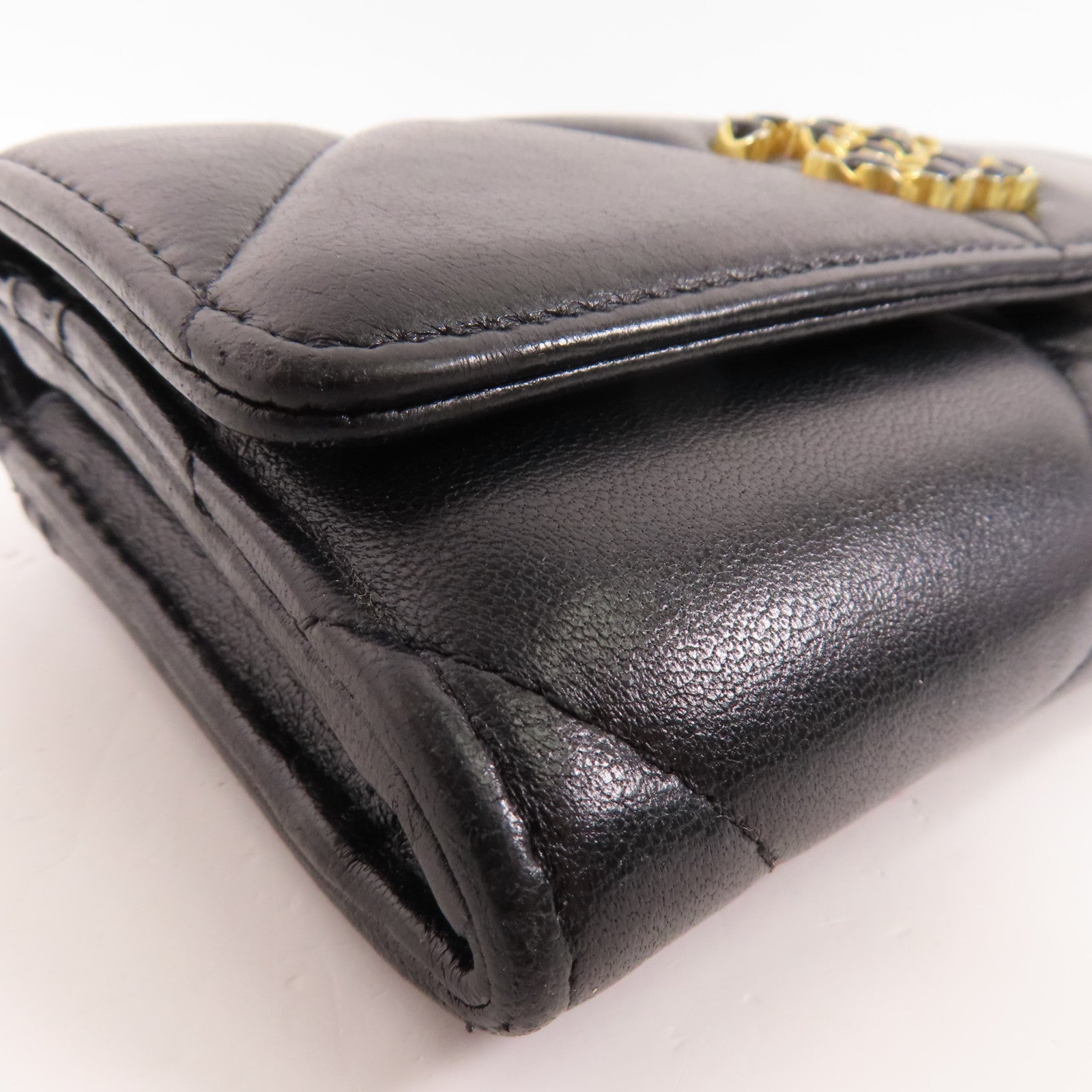 CHANEL 羊皮皮革Long Wallet金扣長錢包