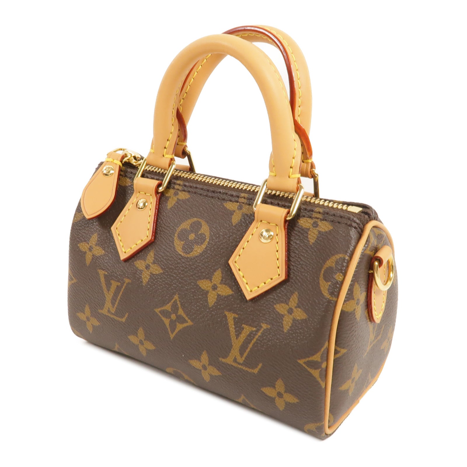 LOUIS VUITTON Monogram Nano Speedy金扣手挽肩背兩用袋