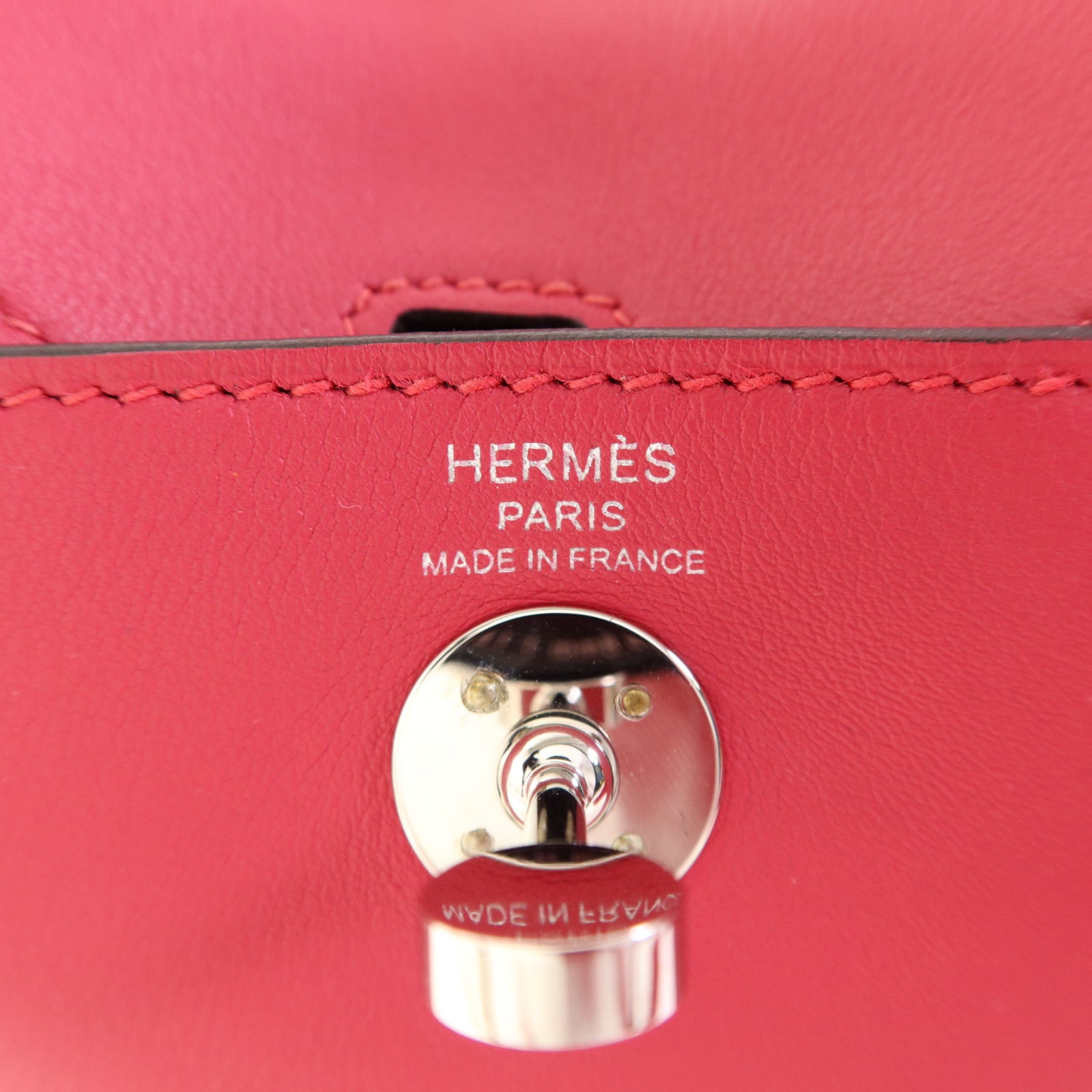 HERMES Swift皮革Mini Lindy金扣手挽肩背兩用袋Rose Extreme