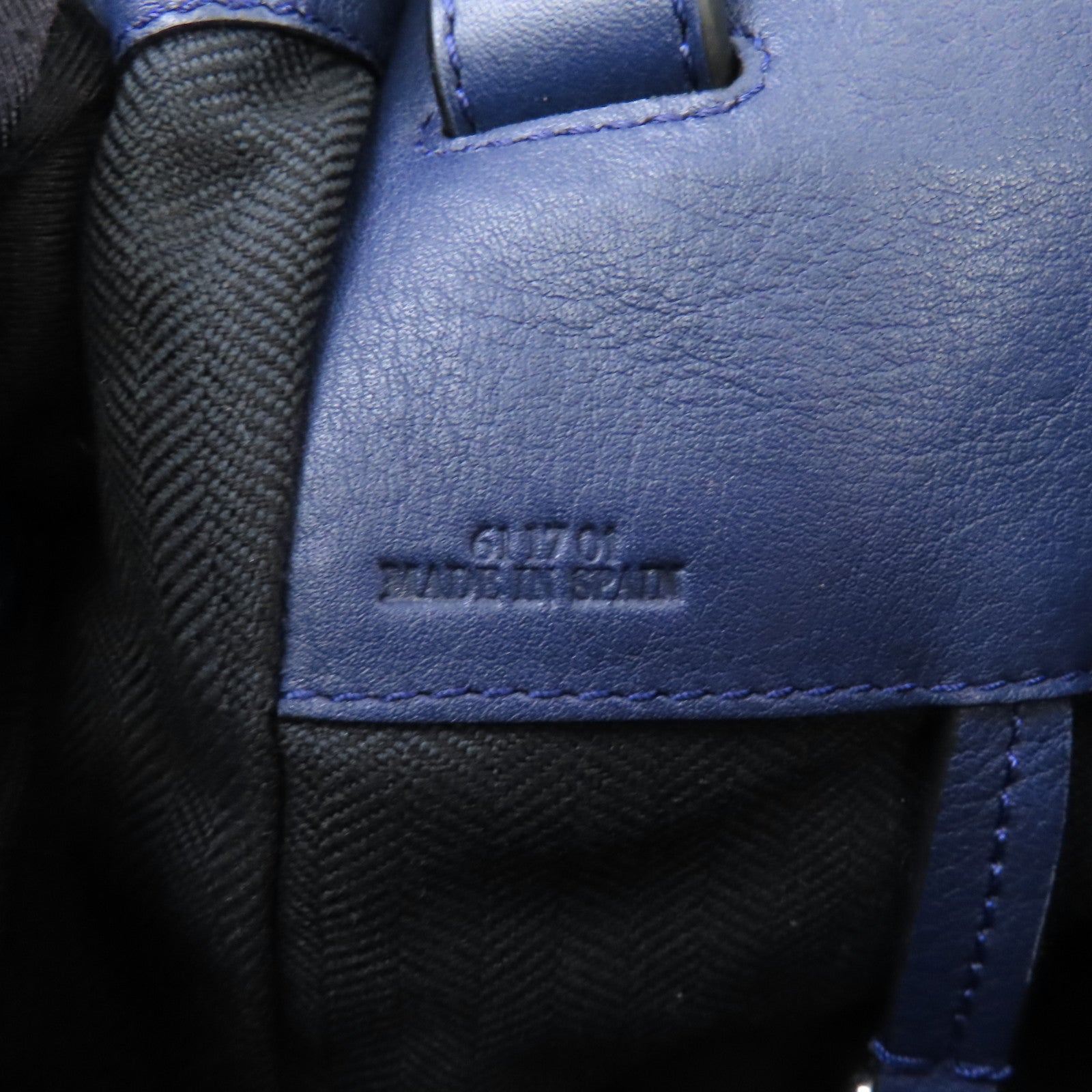 LOEWE 牛皮皮革Hammock銀扣手挽肩背兩用袋藍色