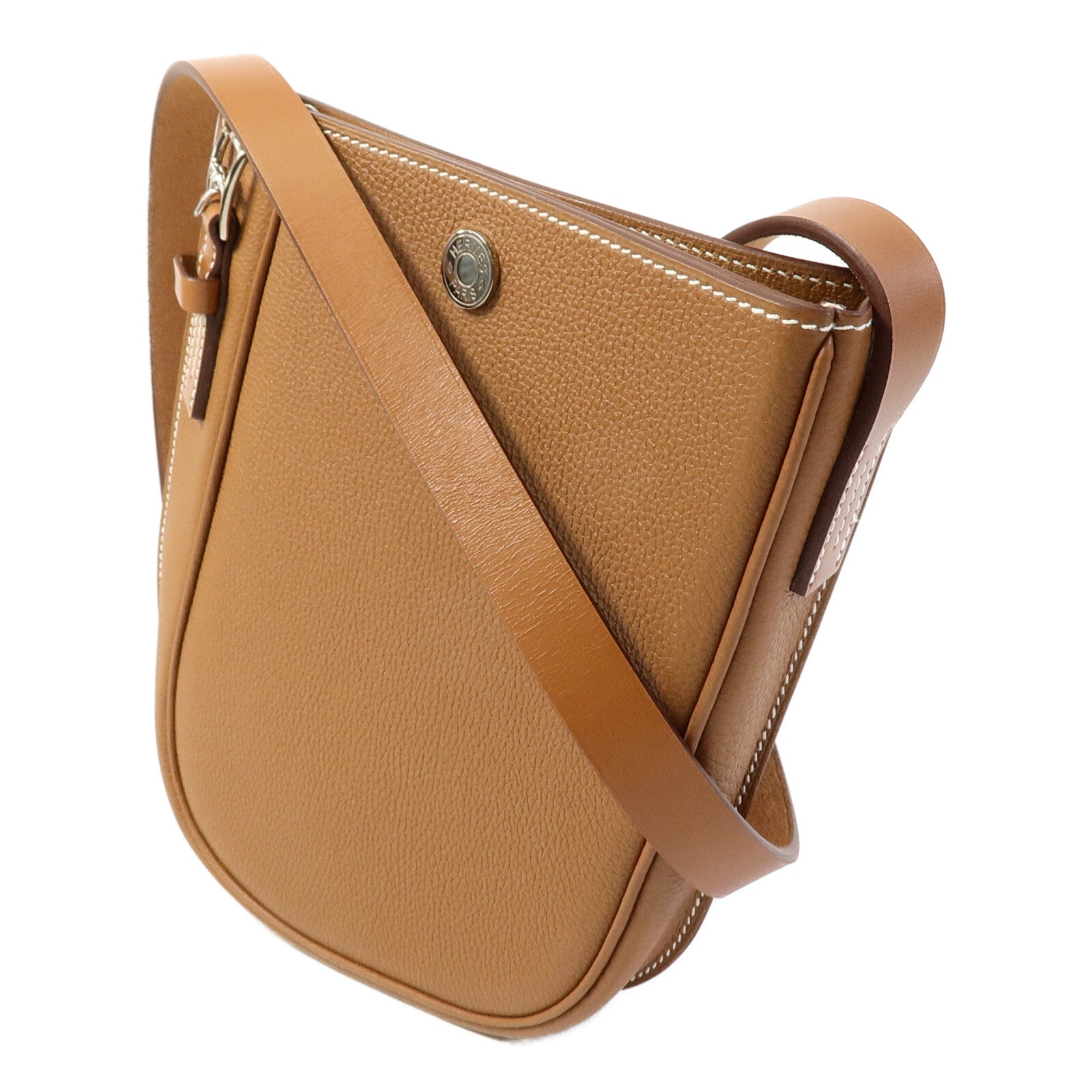 HERMES Clemence皮革Vache肩背袋Gold