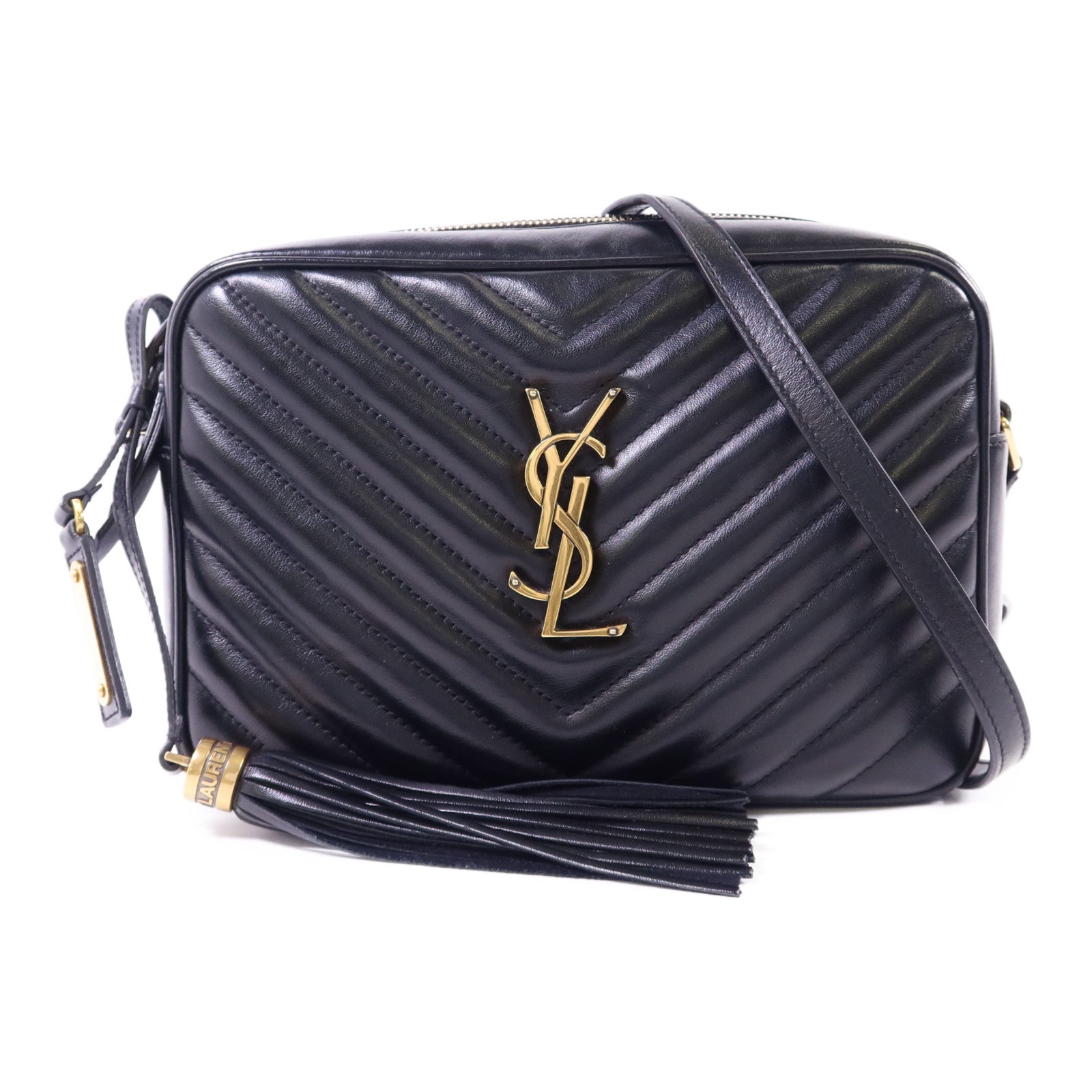 YVES SAINT LAURENT 牛皮皮革Lou Camera Bag金扣肩背袋