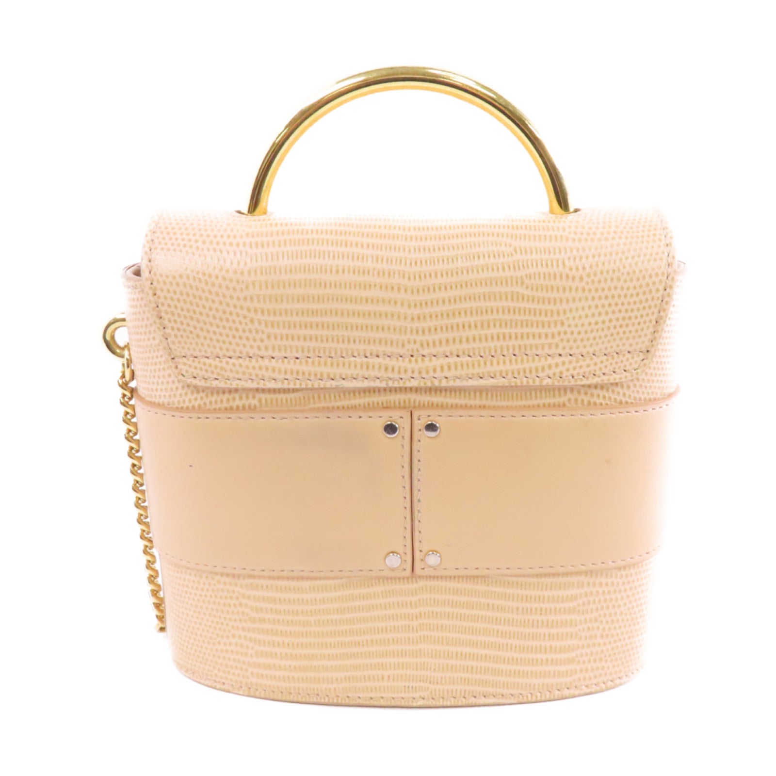 Chloe 【激減優惠】皮革Aby Lock金扣手挽鍊帶肩背兩用袋粉紅色