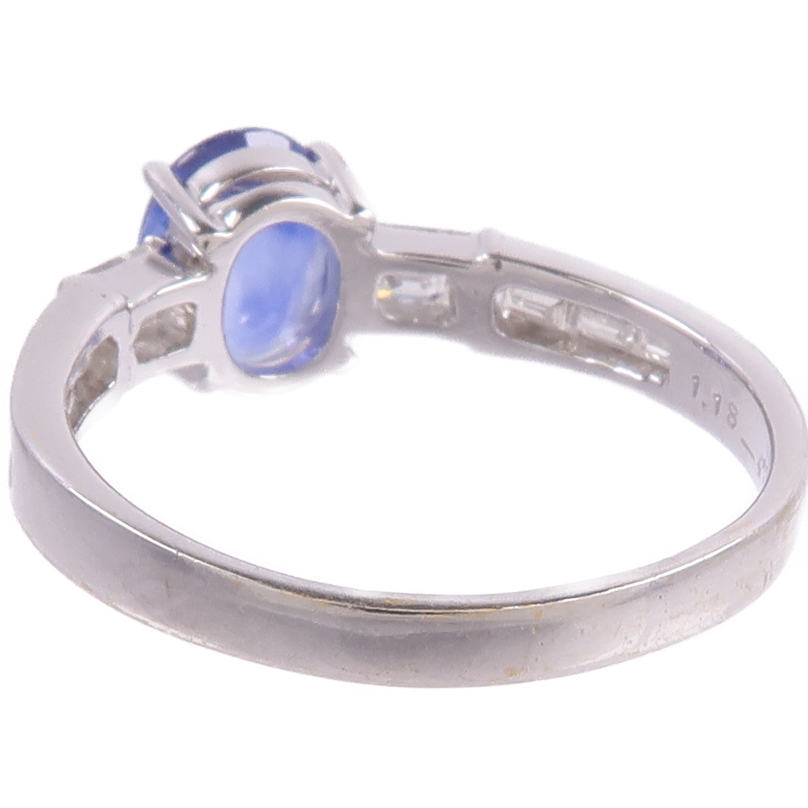 JEWELRY 18K白金Sapphire Diamond Ring藍寶石/鑽石戒指