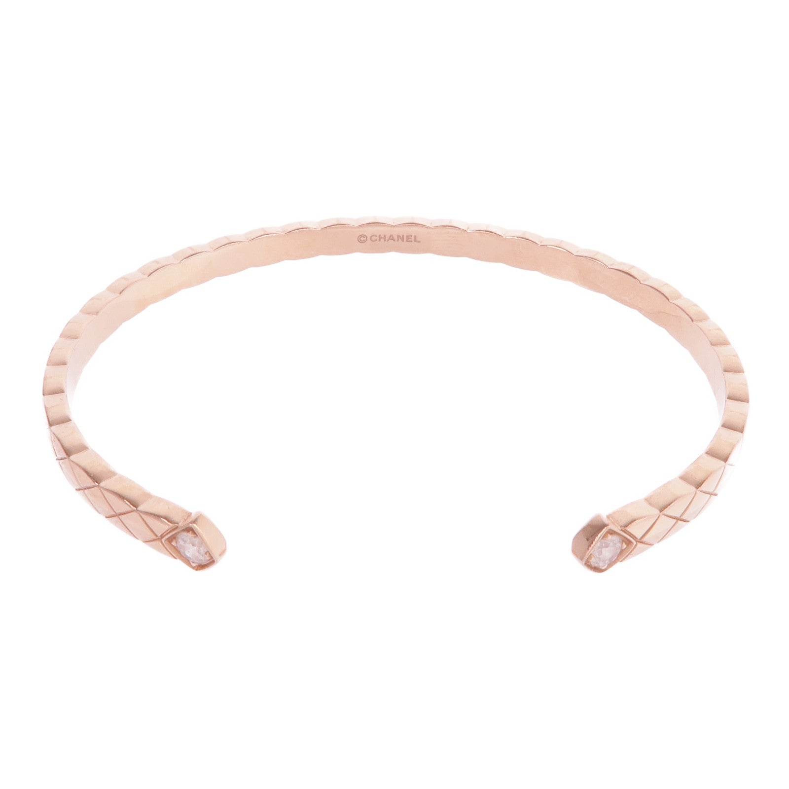 CHANEL 18K玫瑰金Coco Crush Bangle鑽石手鐲