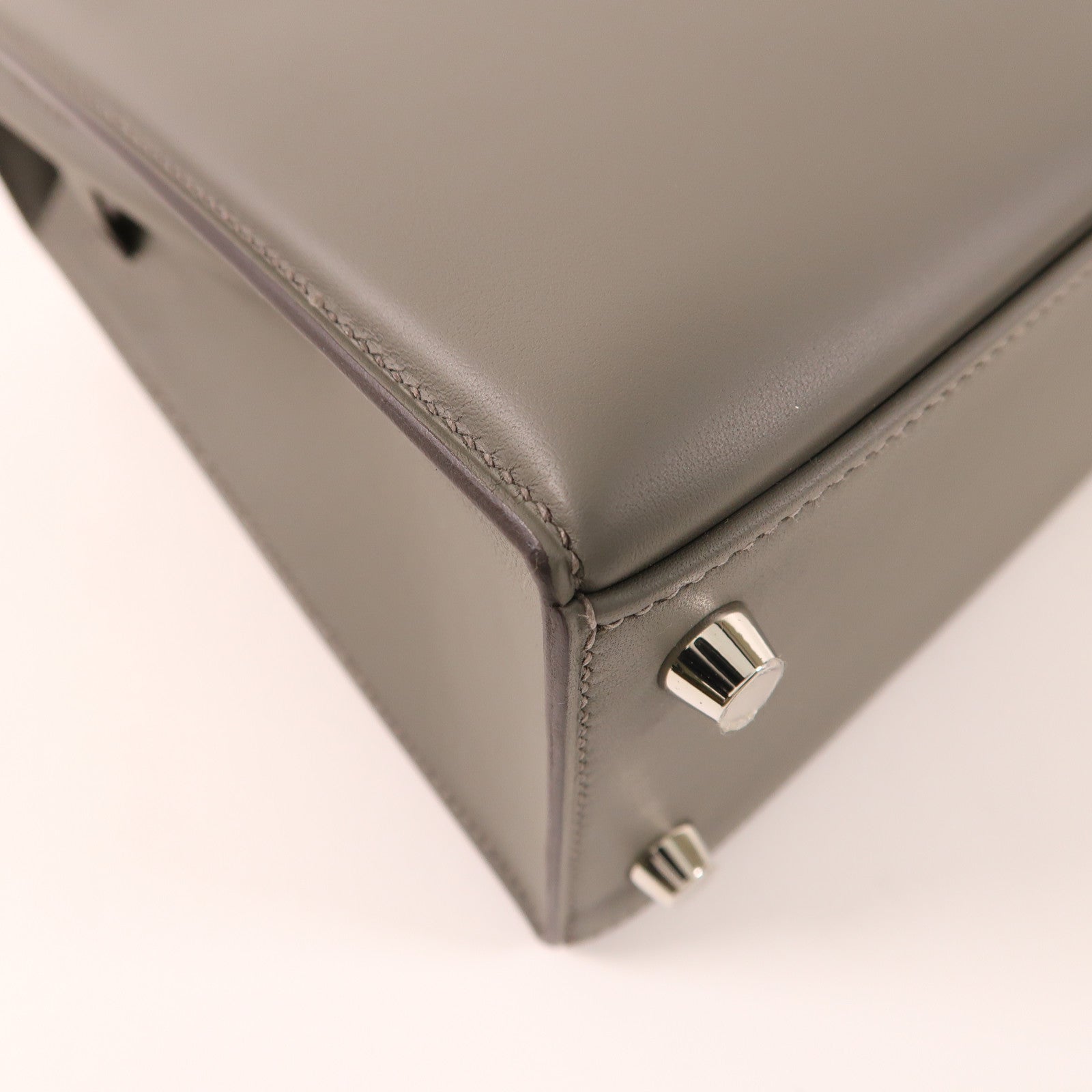 HERMES Swift皮革Kelly 25銀扣手挽肩背兩用袋Gris Meyer