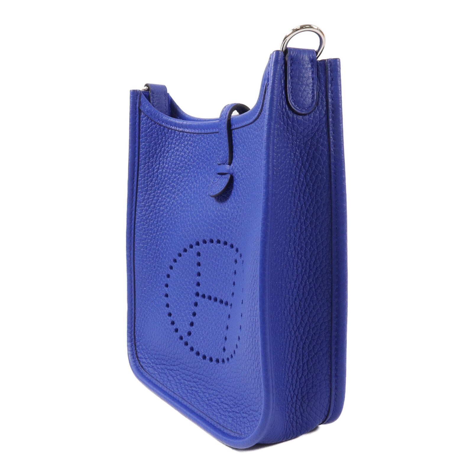 HERMES Clemence皮革Evelyne TPM肩背袋Bleu Electrique