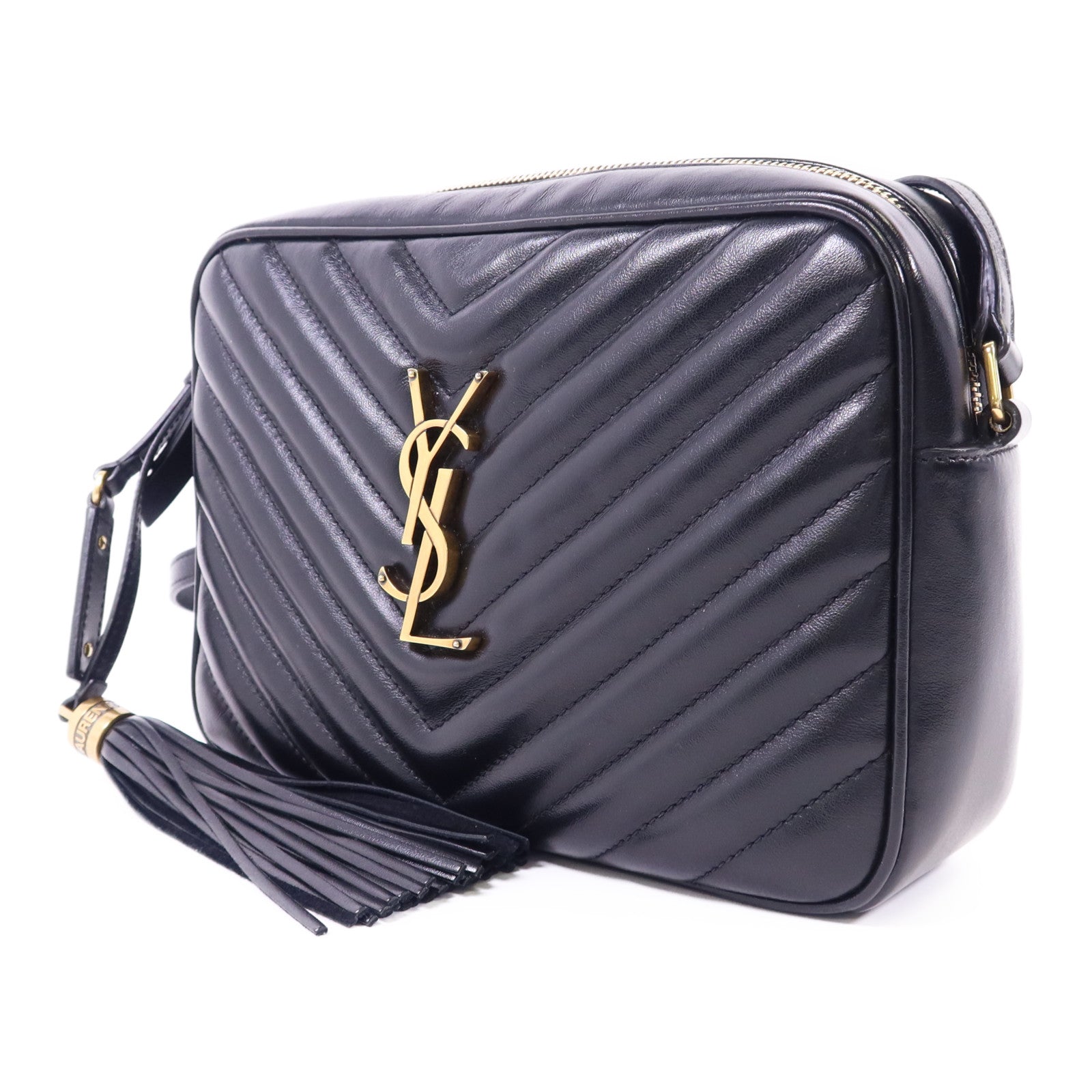 YVES SAINT LAURENT 牛皮皮革Lou Camera Bag金扣肩背袋