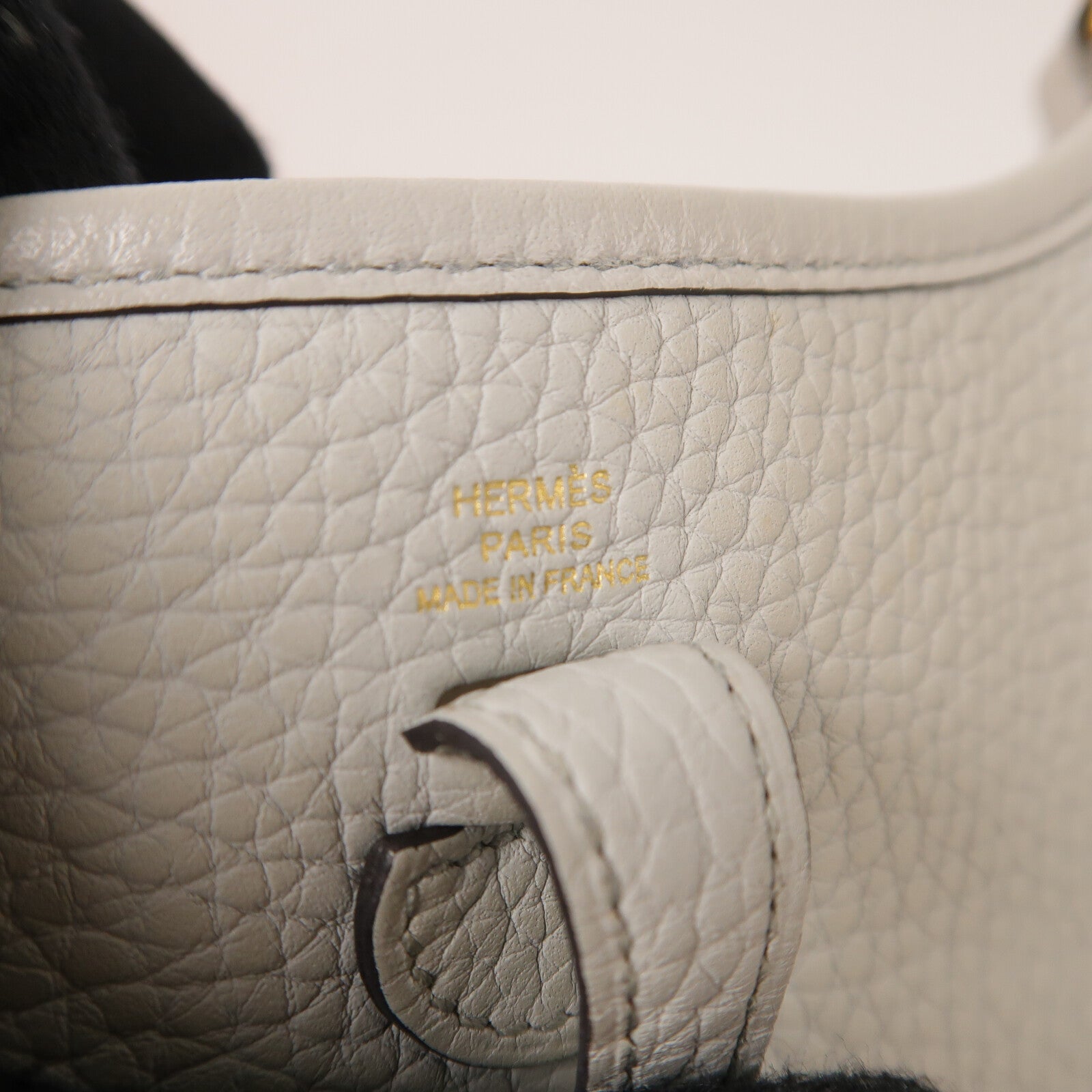 HERMES Clemence皮革Evelyne TPM肩背袋Gris Pantin