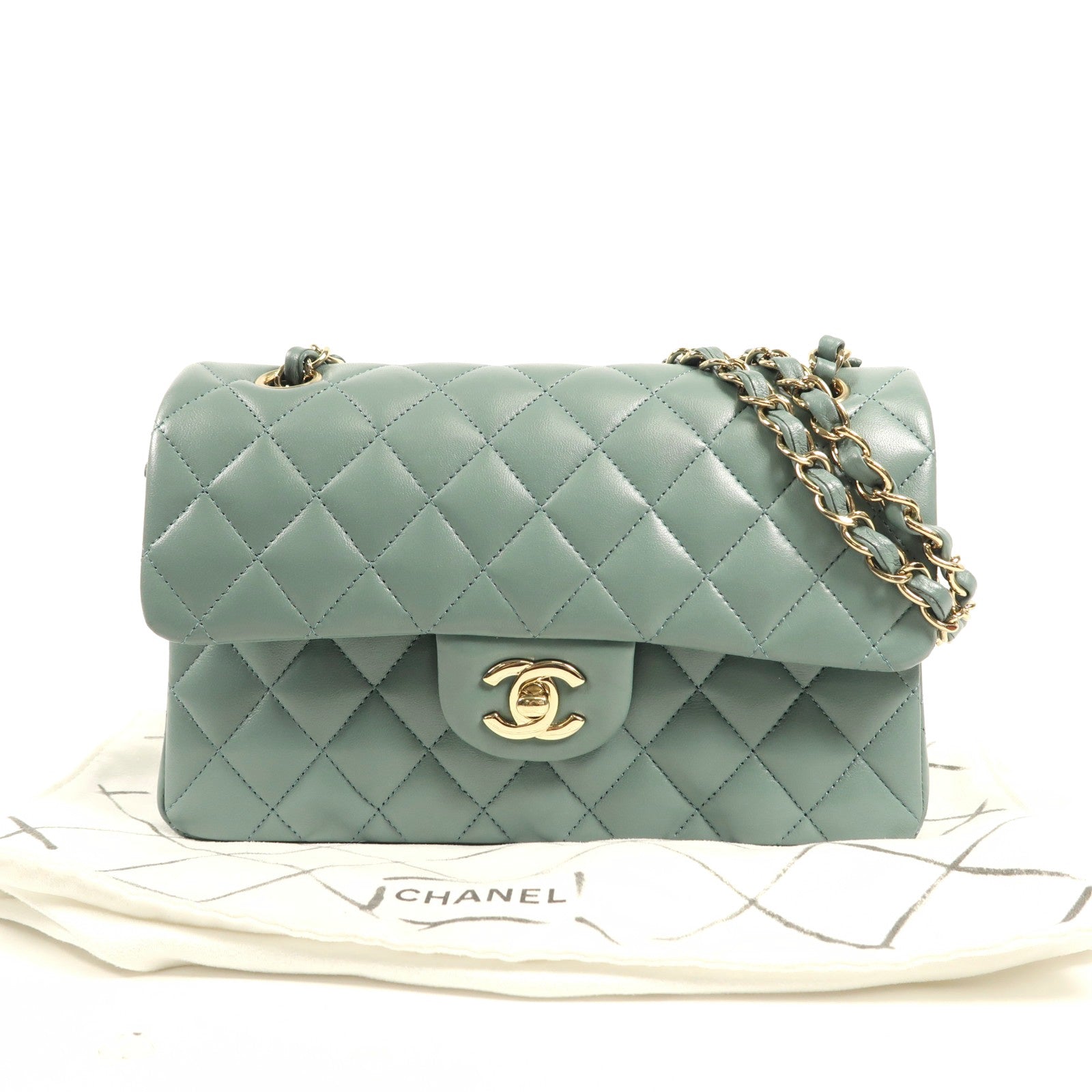 CHANEL 羊皮皮革Classic 23金扣鏈帶肩背袋