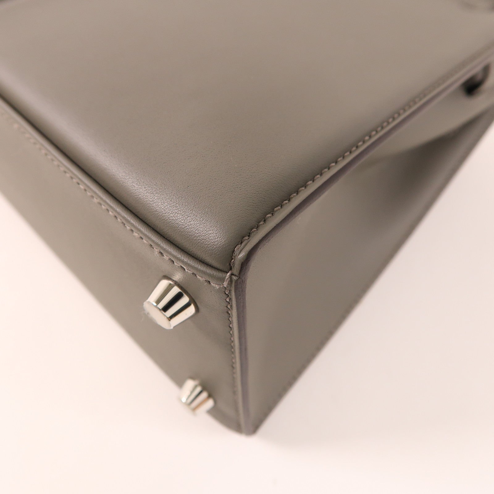 HERMES Swift皮革Kelly 25銀扣手挽肩背兩用袋Gris Meyer