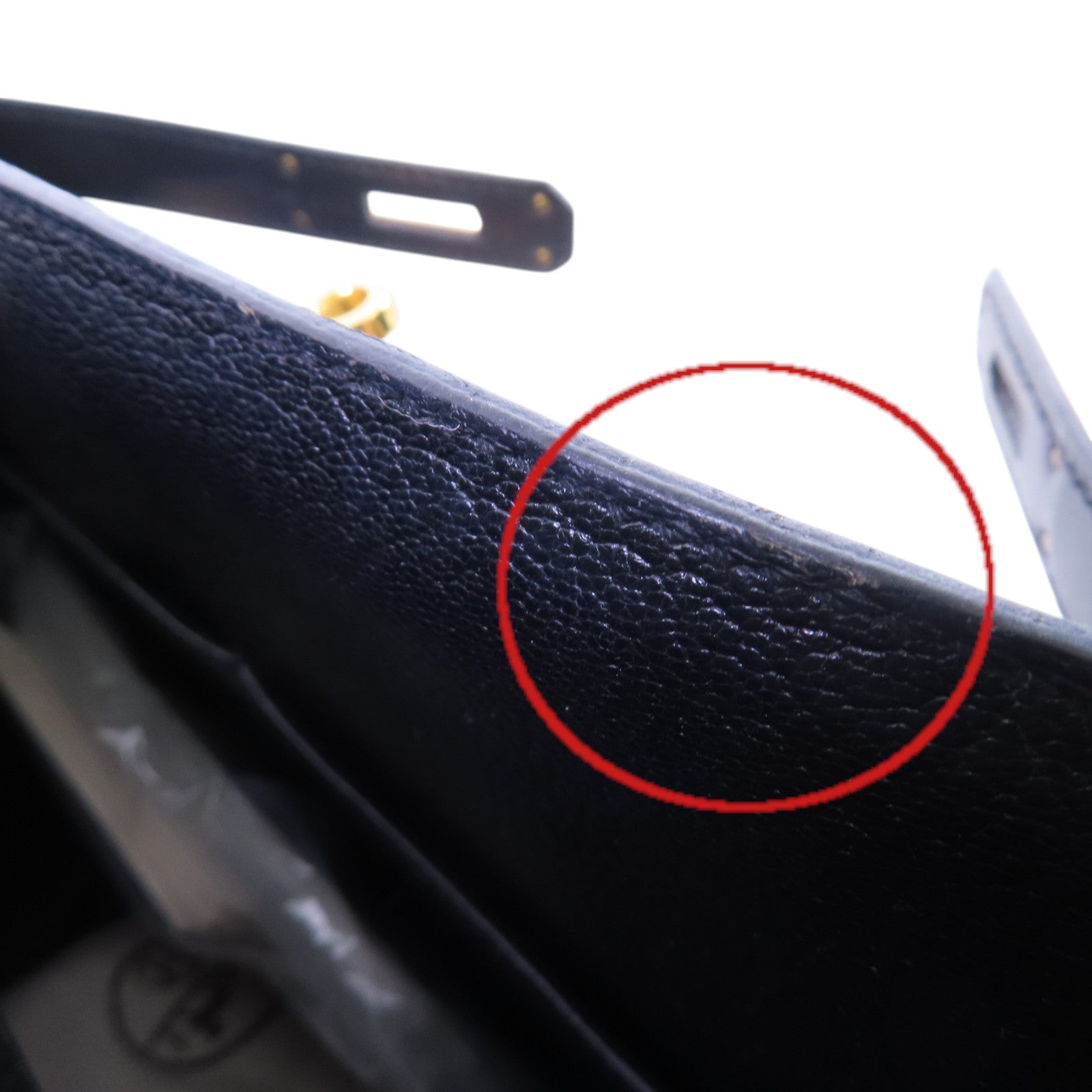 HERMES Sombrero皮革Kelly 28 2Way Hand Bag金扣手挽肩背兩用袋