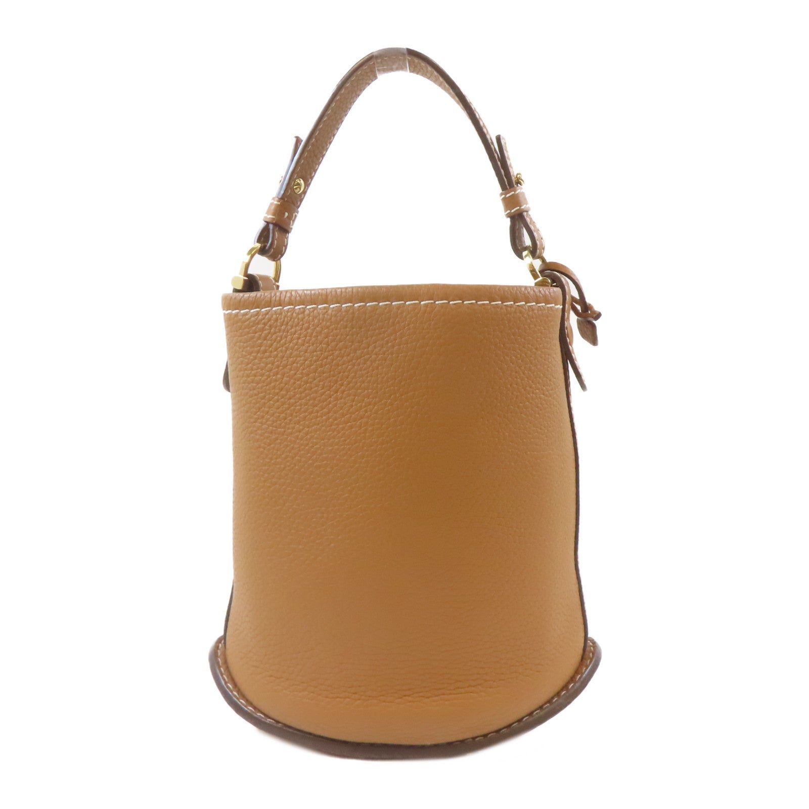 Delvaux 牛皮皮革Delvaux Pin Mini金扣手挽肩背兩用袋啡色