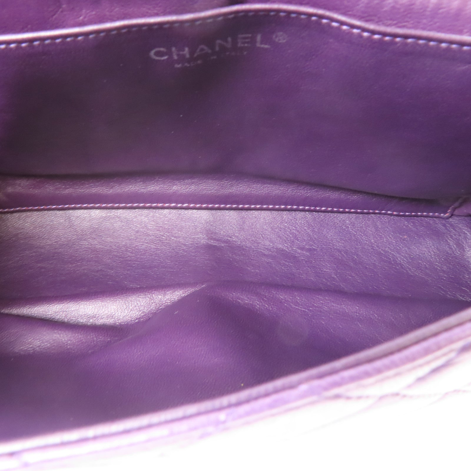 CHANEL 羊皮皮革Chain Shoulder Bag鏈帶肩背袋紫色