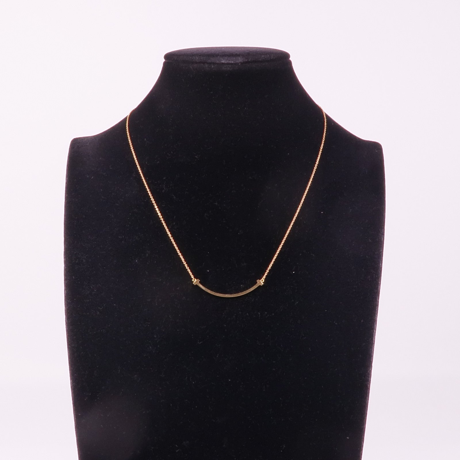 TIFFANY＆CO 18K玫瑰金T Smile Necklace項鍊