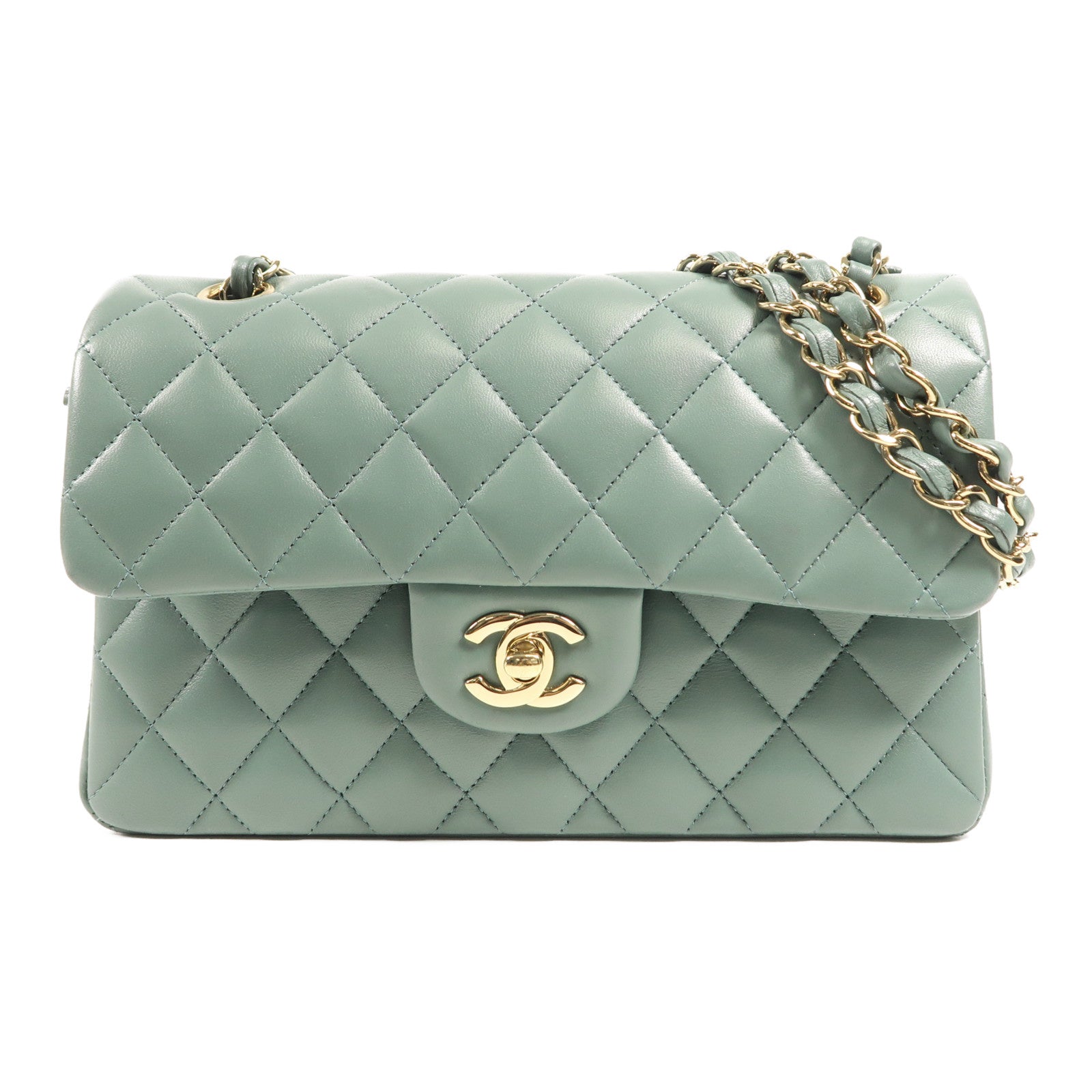 CHANEL 羊皮皮革Classic 23金扣鏈帶肩背袋